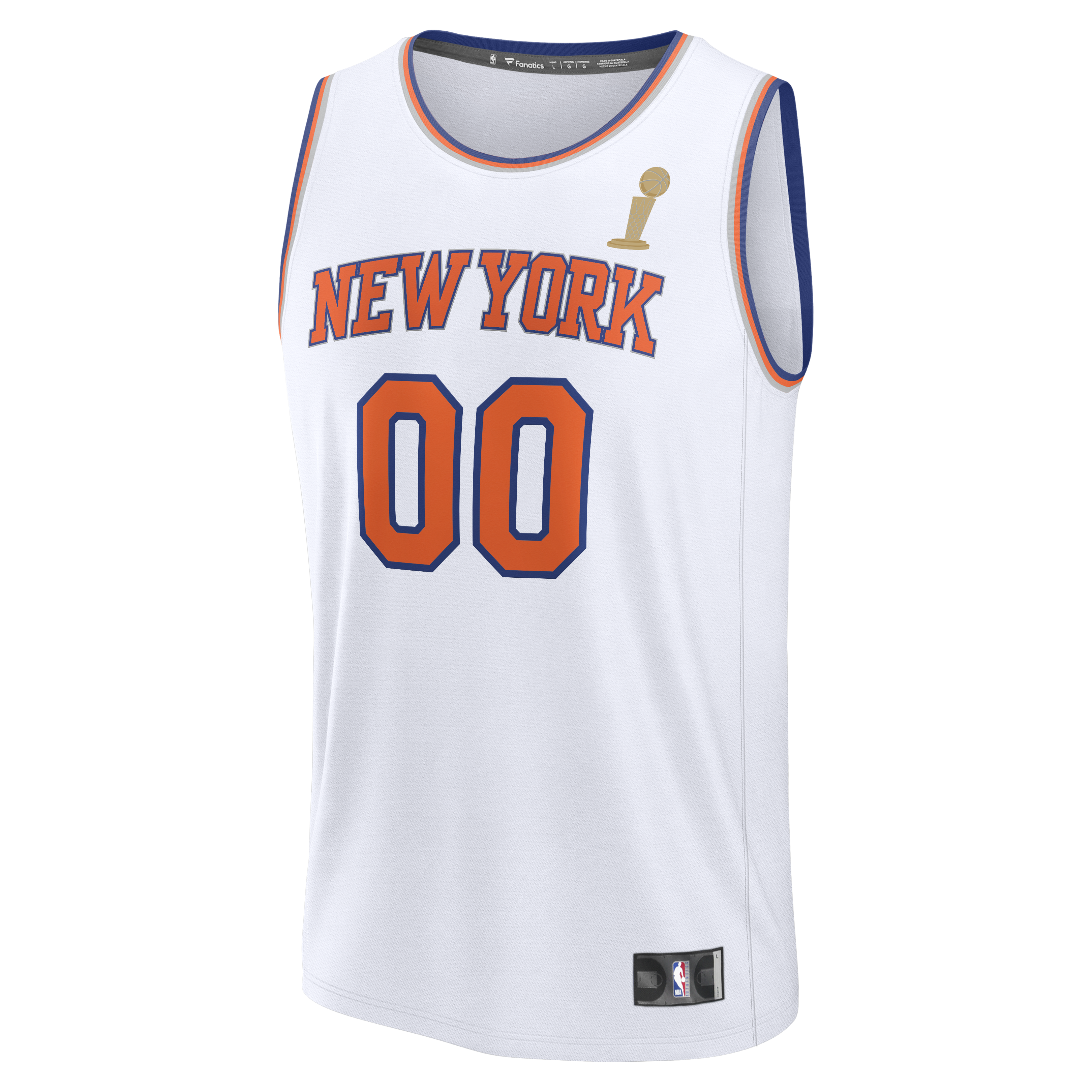 New York Knicks Fanatics 2026 NBA Finals Champions Fast Break Custom Jersey - Association Edition-  White