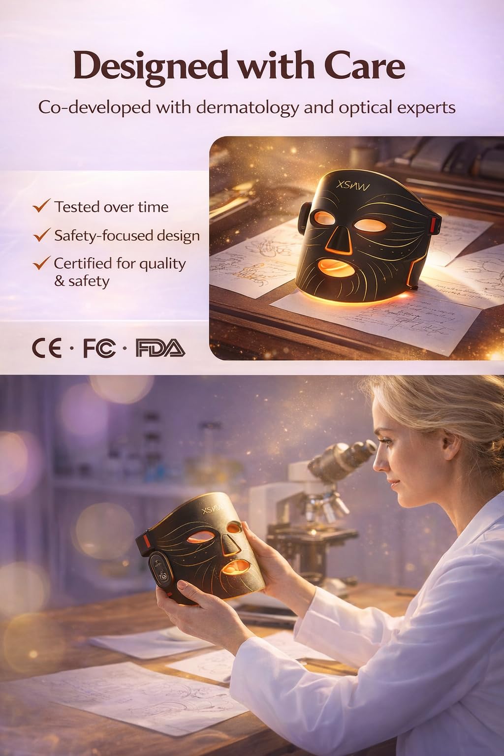 XSSNVV Red Light Therapy Face Mask – 4 Mode LED, 272 Beads