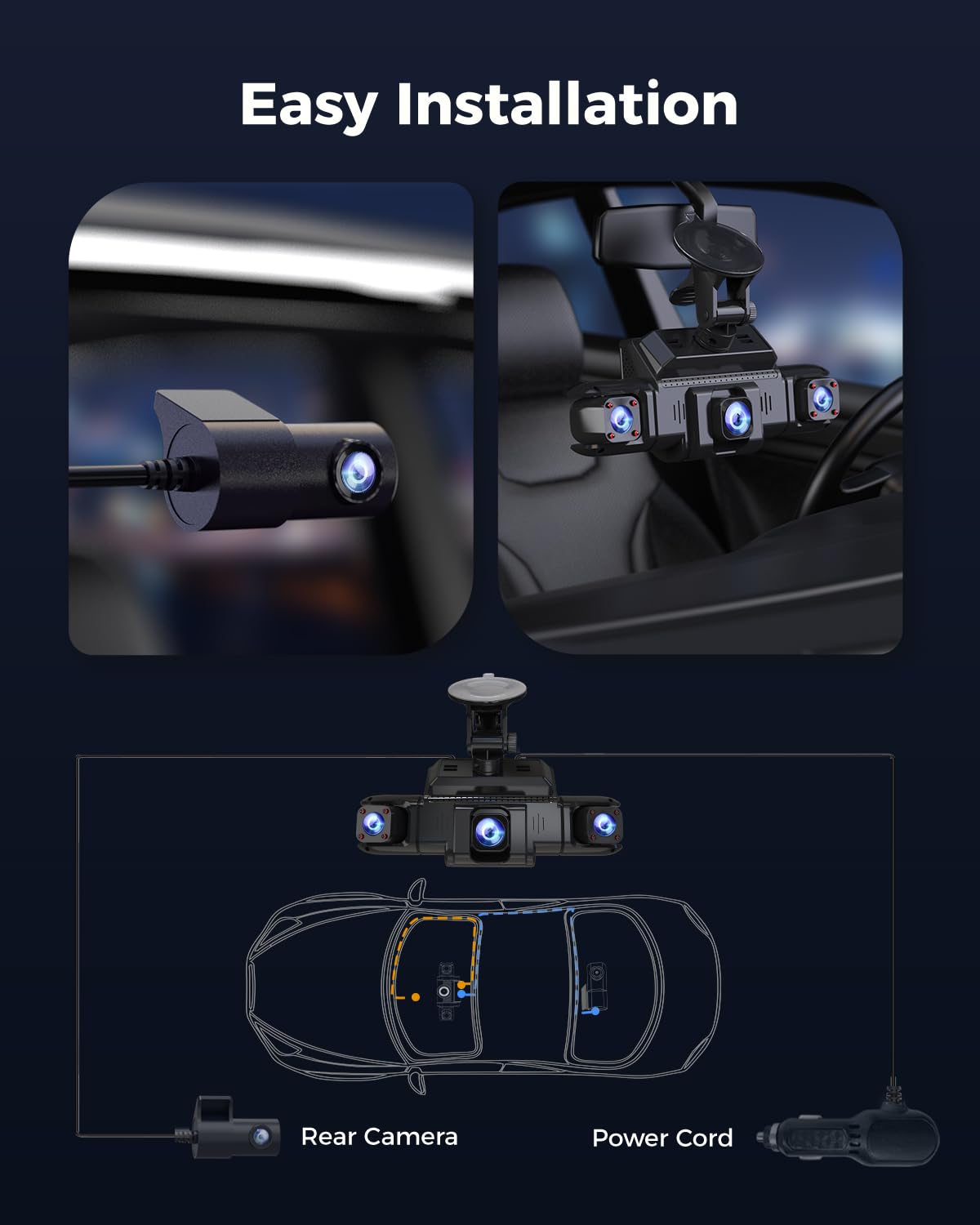 ZMOPO 360 View Dash Cam with GPS, WiFi & Night Vision