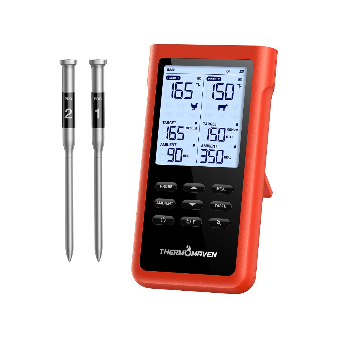THERMOMAVEN 3000FT Smart Wireless Meat Thermometer with LCD