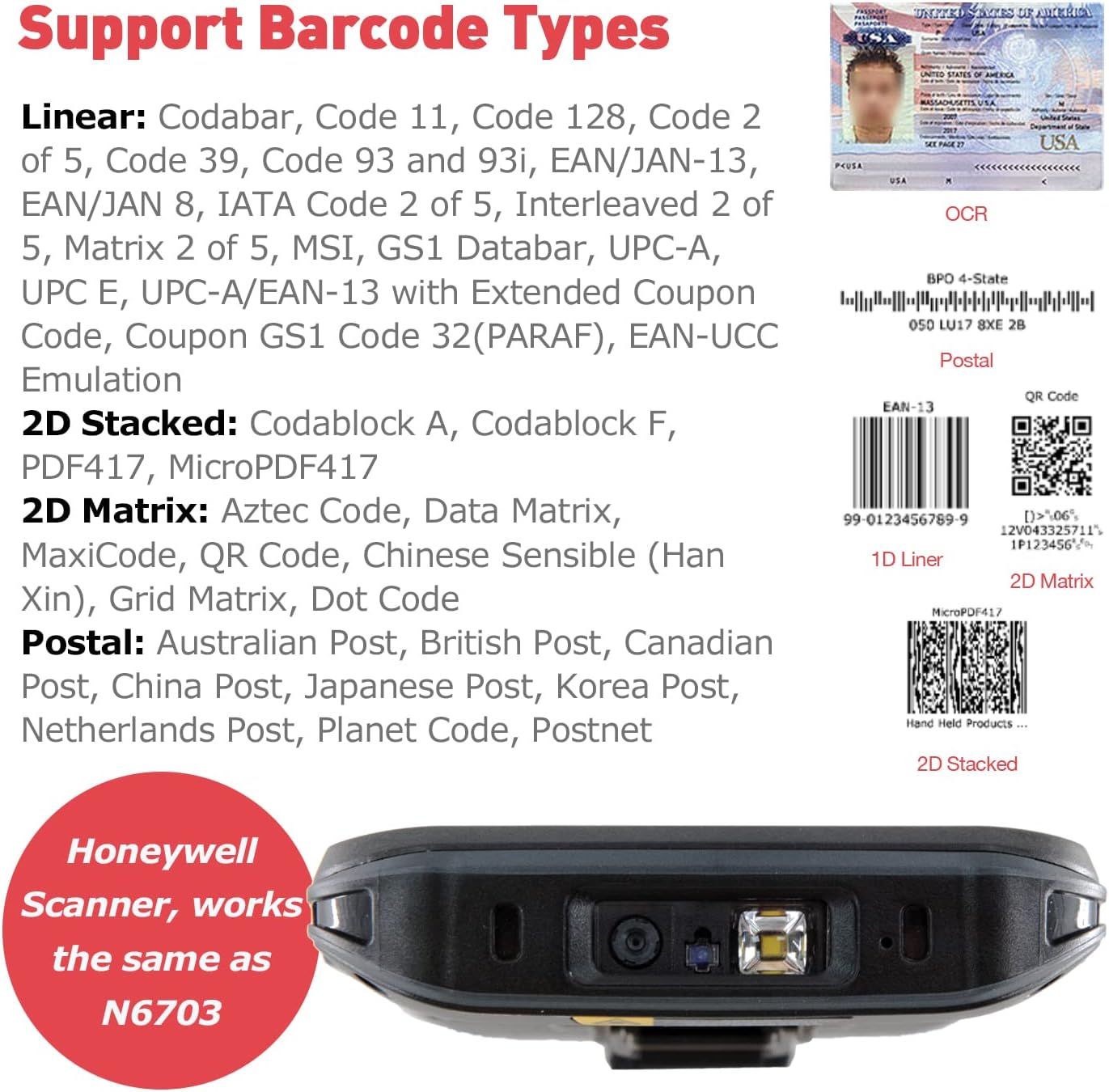 Android 11 Barcode Scanner Handheld Mobile Computer, 5.5 inch PDA Scanner, with 1D 2D Honeywell Barcode Data Capture, WiFi & 4G LTE, for Warehouse & Logistics