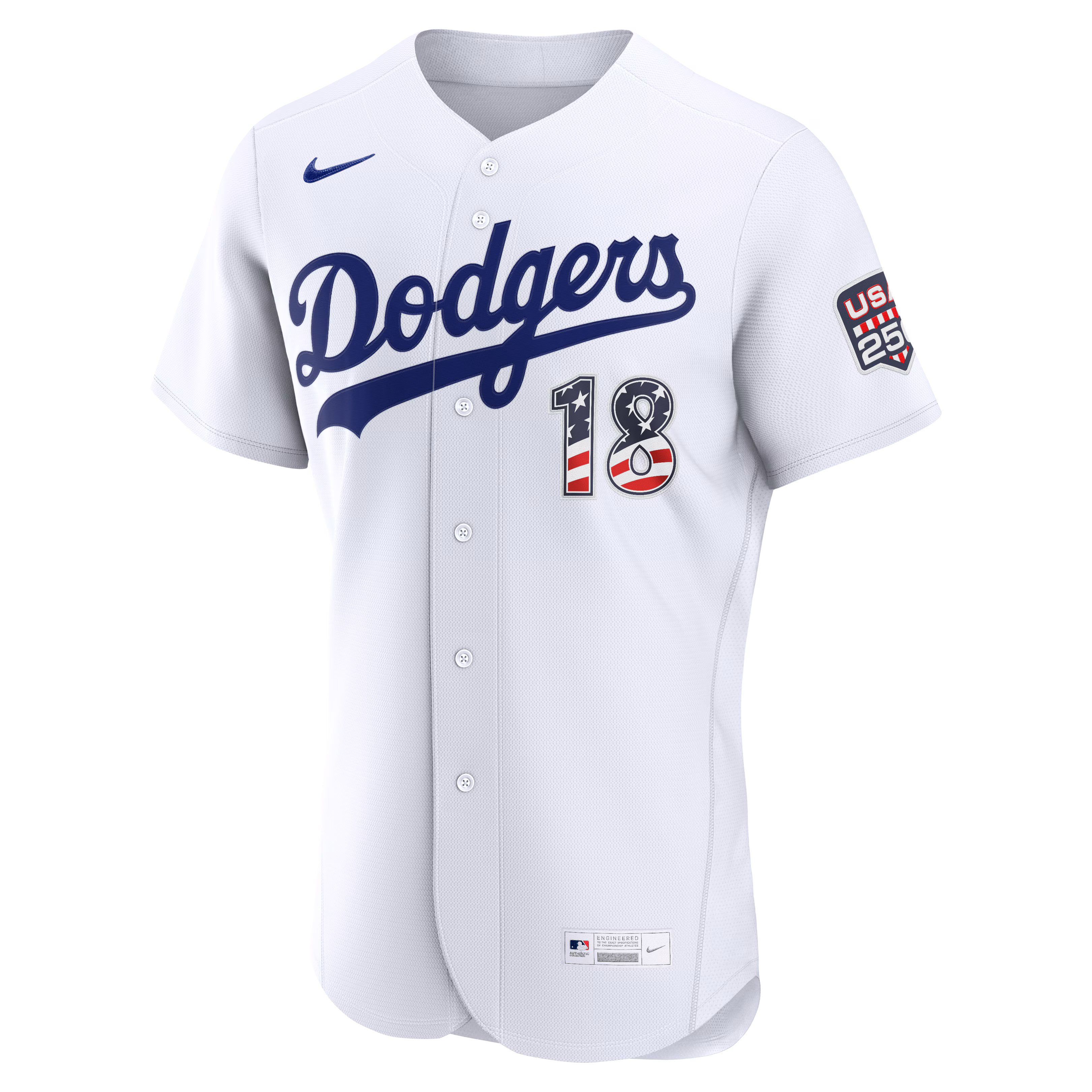 Fourth of July Los Angeles Dodgers Yoshinobu Yamamoto Nike White USA 250 Authentic Jersey