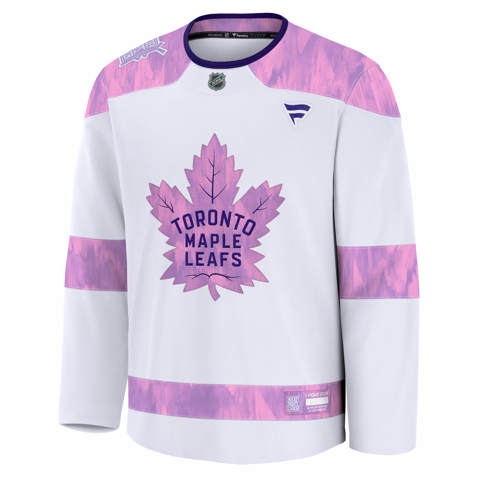 Toronto Maple Leafs Fanatics 2024 Hockey Fights Cancer Practice Jersey - White
