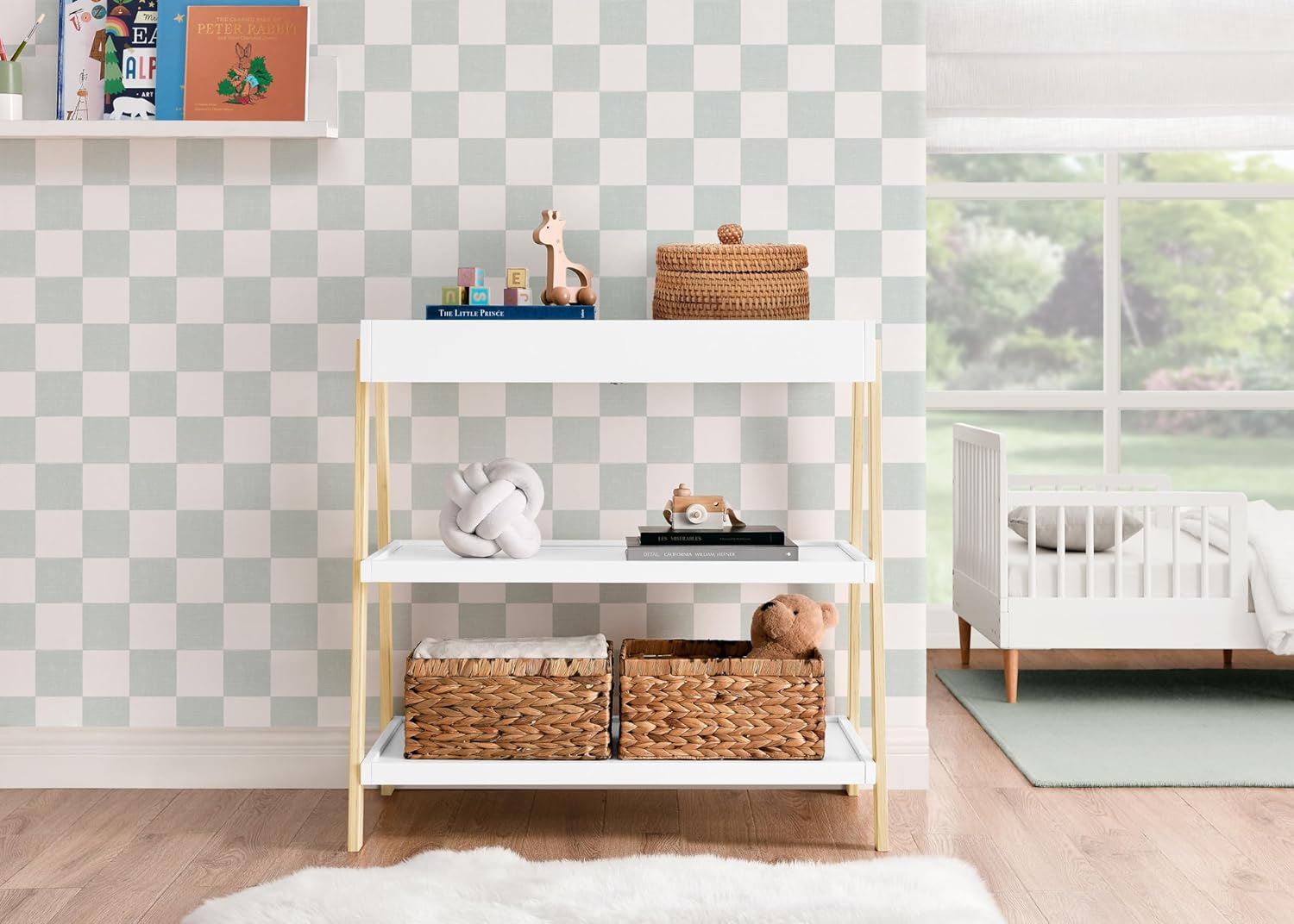 Delta Children Scout Changing Table - Greenguard Gold Certified, Bianca White/Natural