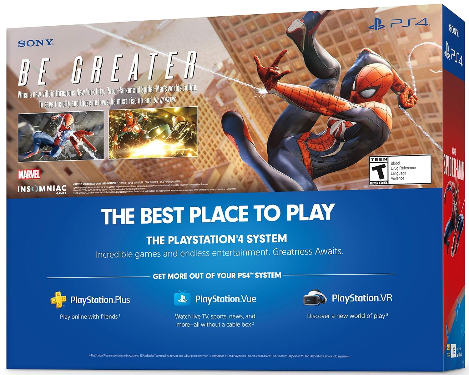 PlayStation 4 Slim 1TB Console - Marvels Spider-Man Bundle (Renewed)