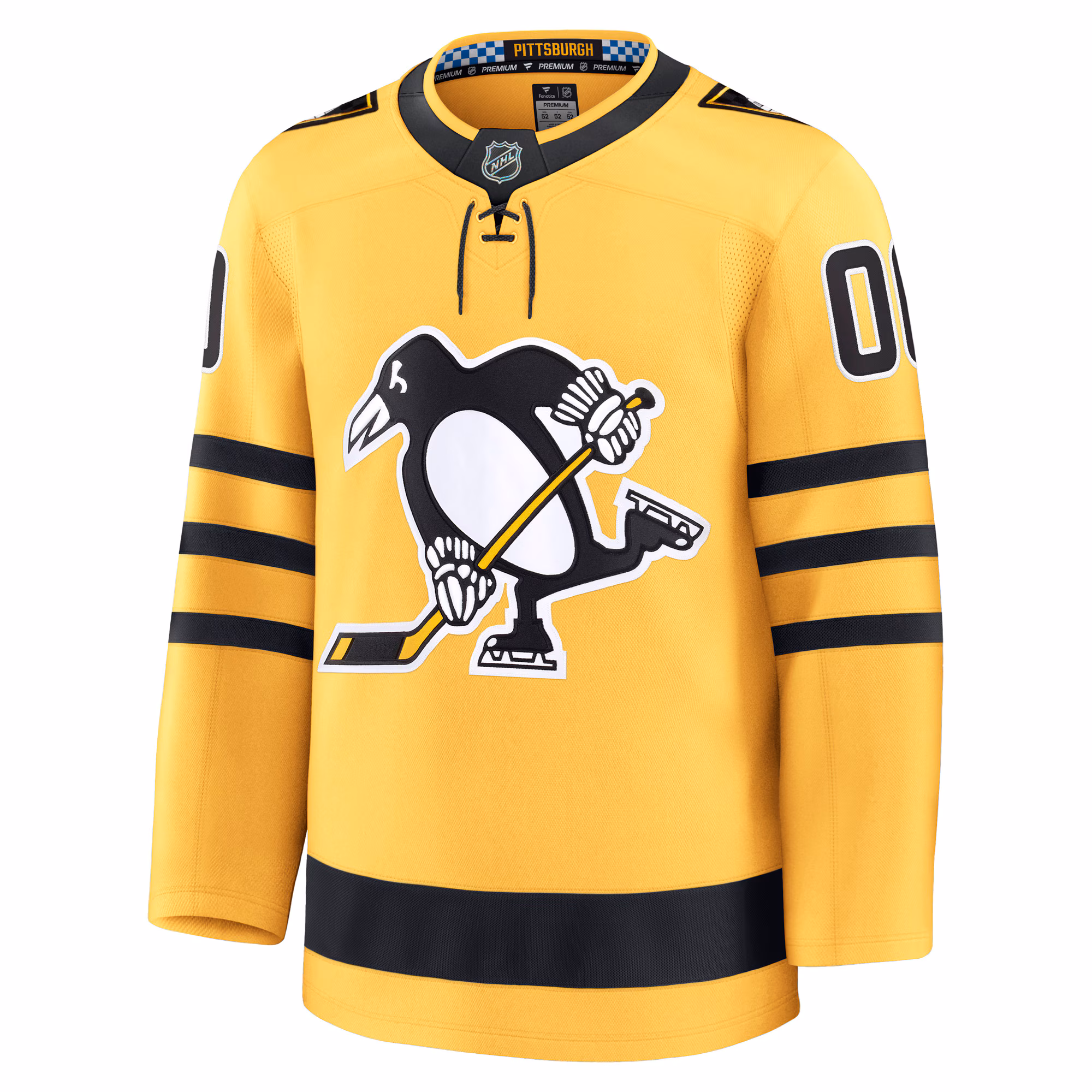 Pittsburgh Penguins Fanatics Alternate Premium Custom Jersey - Gold