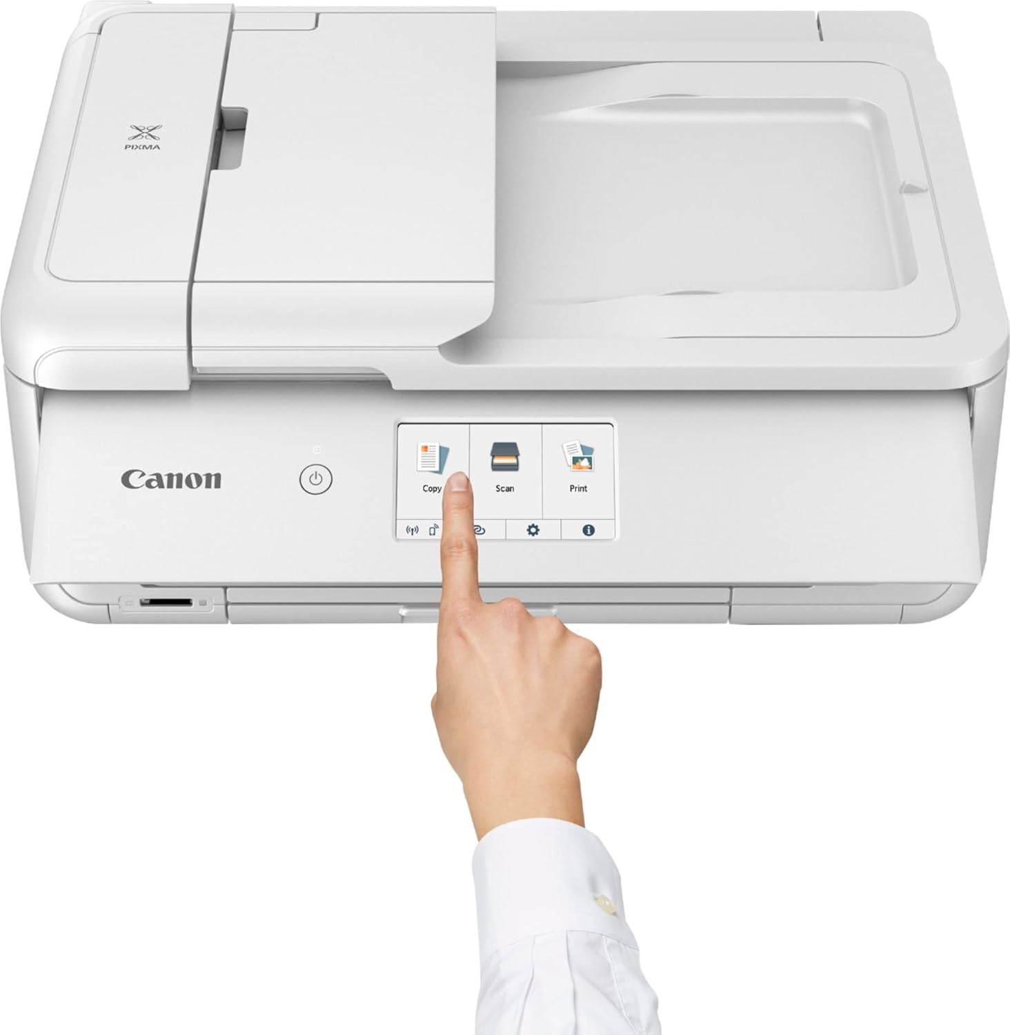 Canon PIXMA TS9521C All-in-One Wireless Crafting Photo Inkjet Printer, White - Print Scan Copy - 4.3