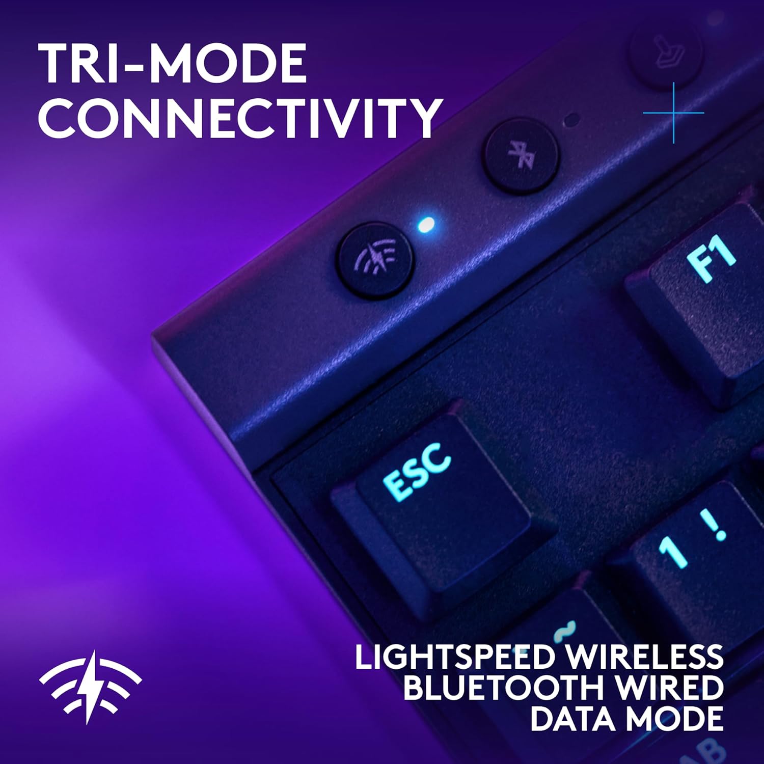 Logitech G515 Lightspeed TKL Low Profile Wireless Gaming Keyboard, LIGHTSYNC RGB, Thin Tenkeyless Design, PBT Keycaps, Tactile (Brown) Mechanical Switches - Black
