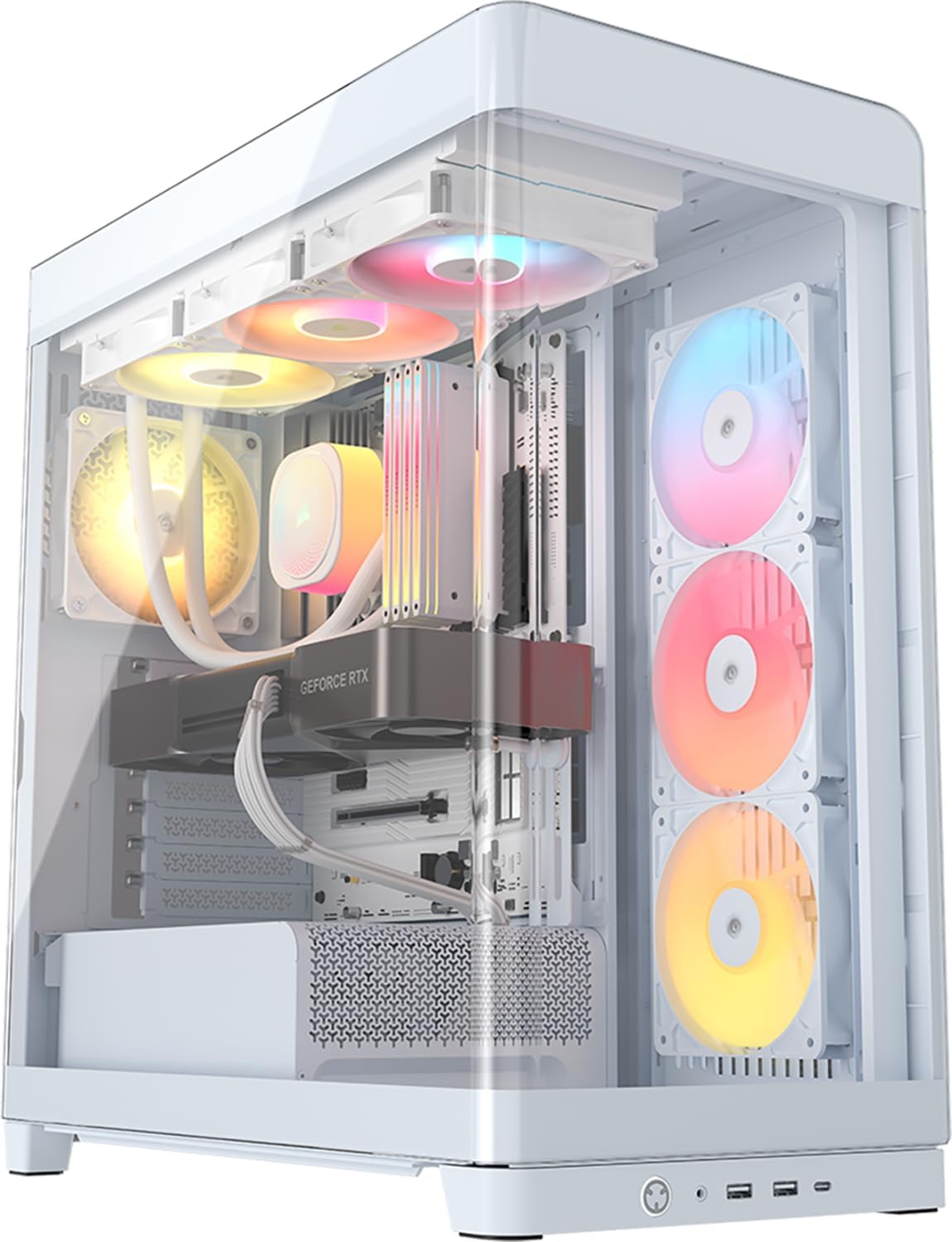 CORSAIR Frame 4500X RS ARGB Panoramic Mid-Tower PC Case – 3X Pre-Installed Fans, High Airflow, Modular Design, GPU Anti-Sag, Reverse Connection Motherboard Compatible – White