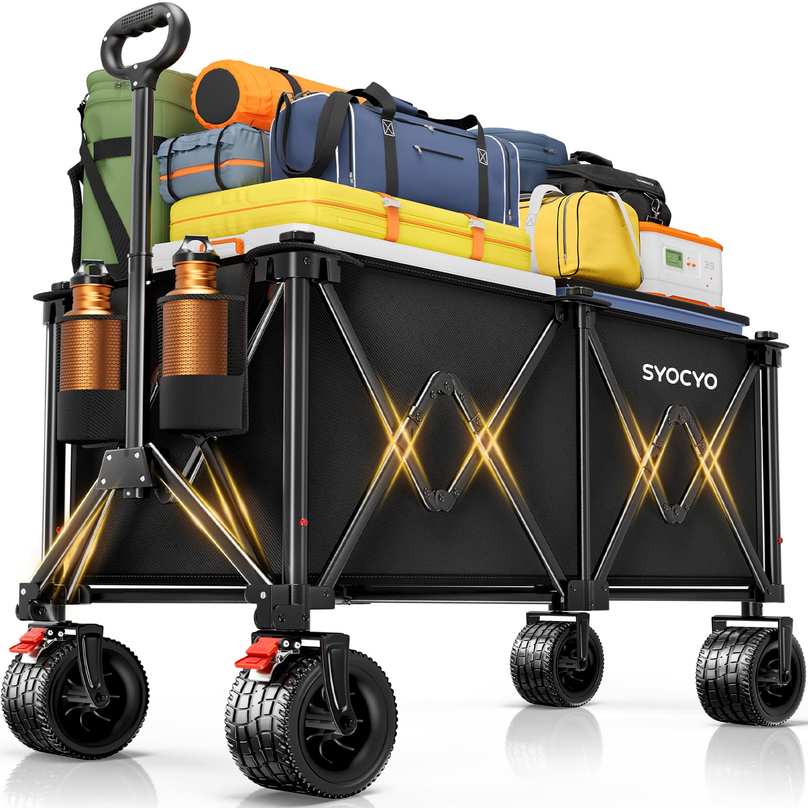 SYOCYO Collapsible Beach Wagon Cart - 570LBS Capacity