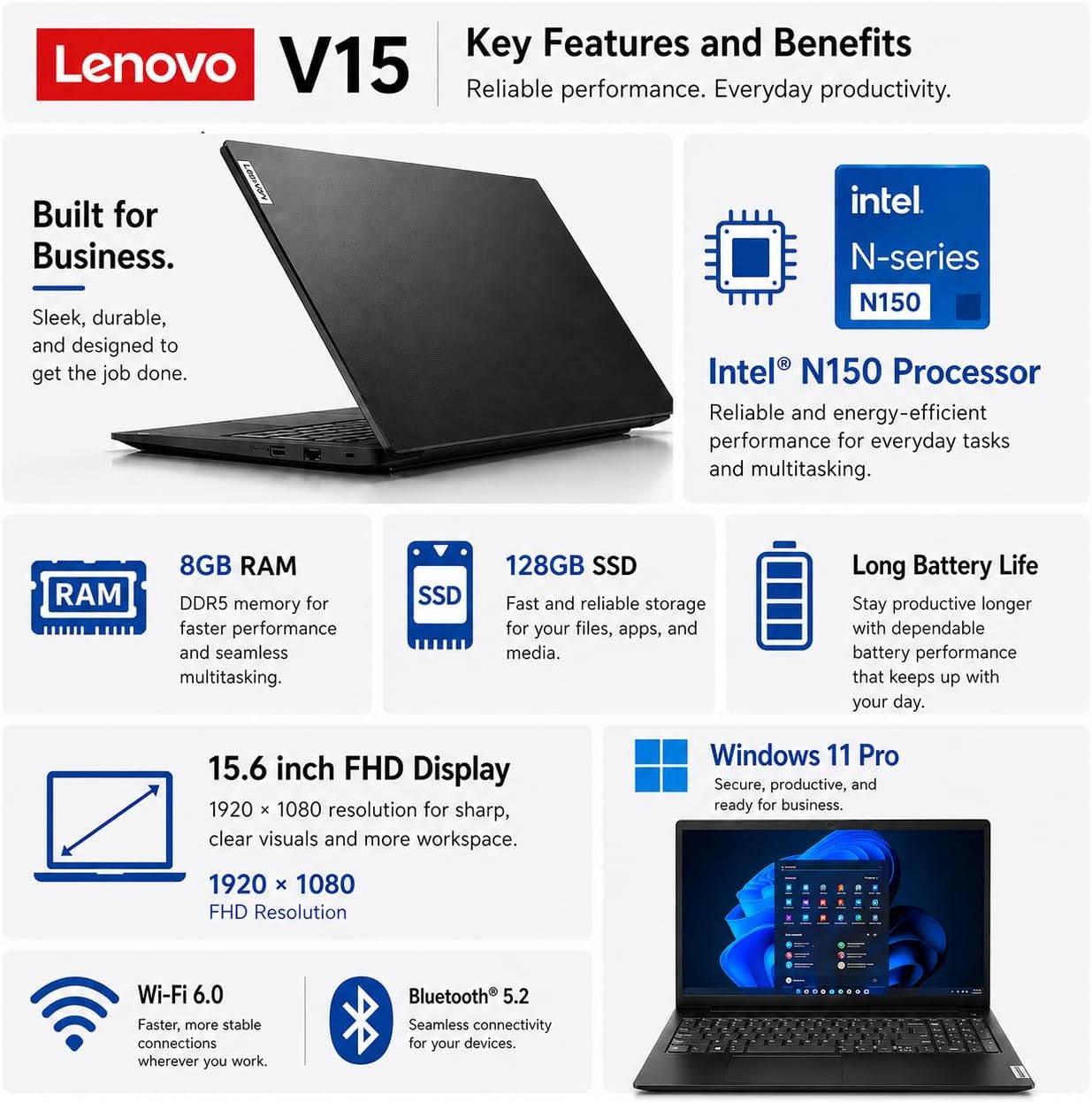 Lenovo V15 Business Laptop | 15.6