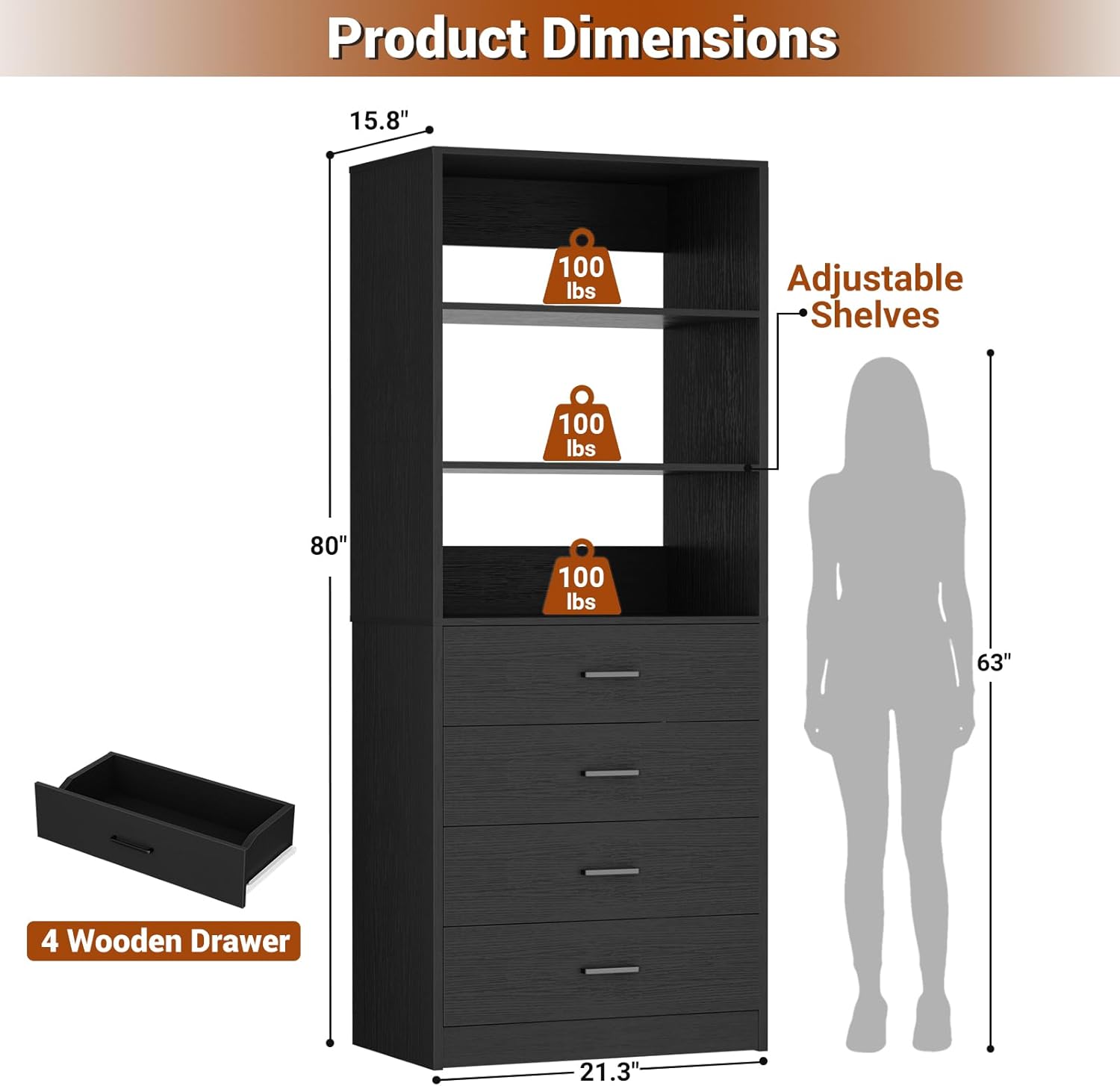 Aheaplus Closet Drawers System, 21.3