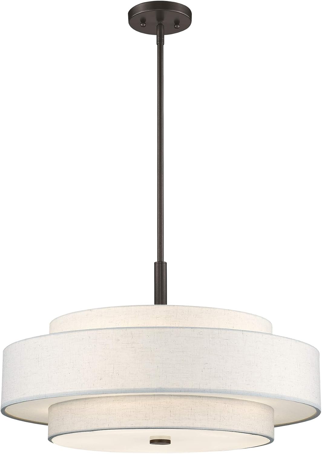 Livex Lighting Fabric Shade 52138-92 Meridian 5 Light English Bronze Pendant