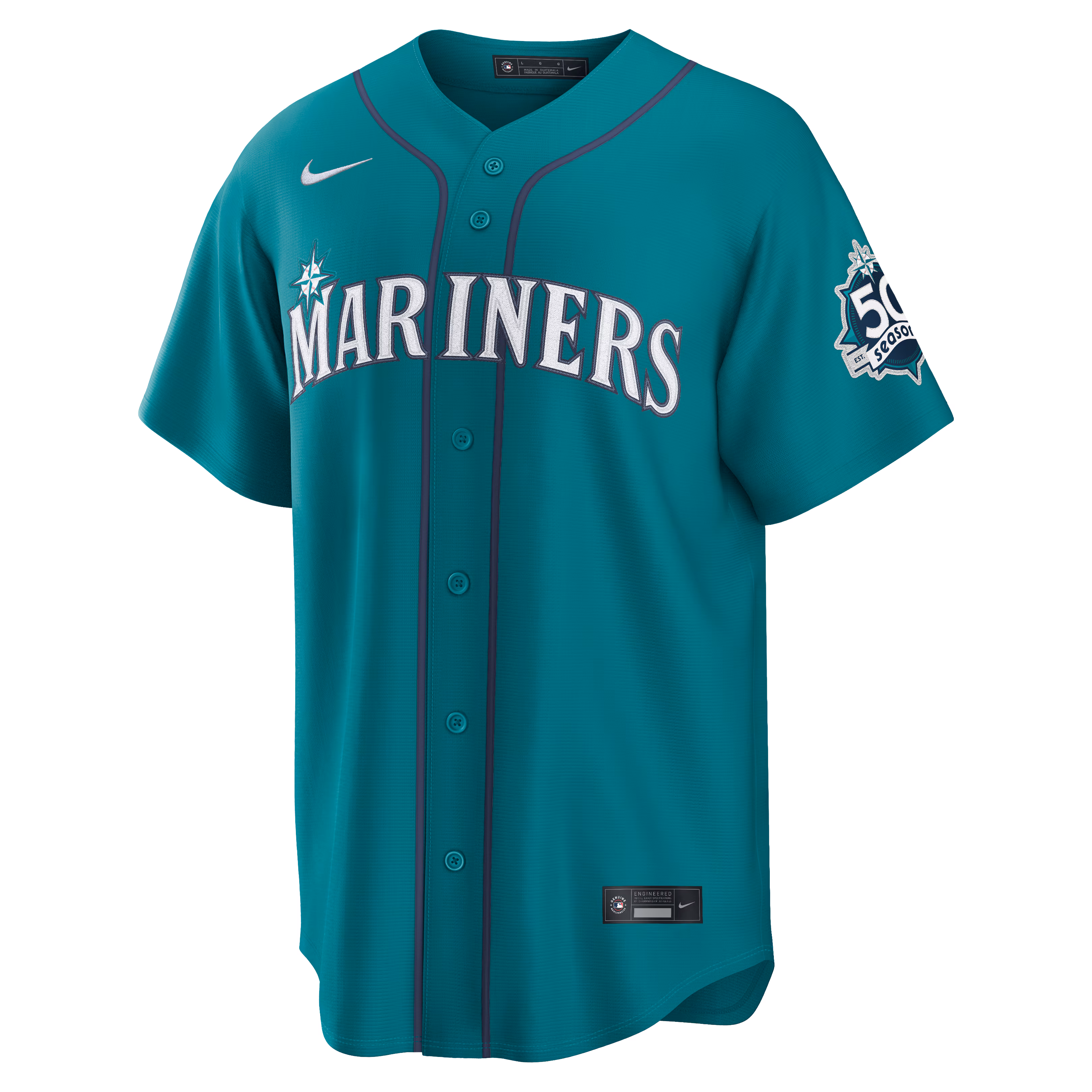Cal Raleigh Seattle Mariners Nike  Alternate 50th Season Patch Stadium Jersey - Teal