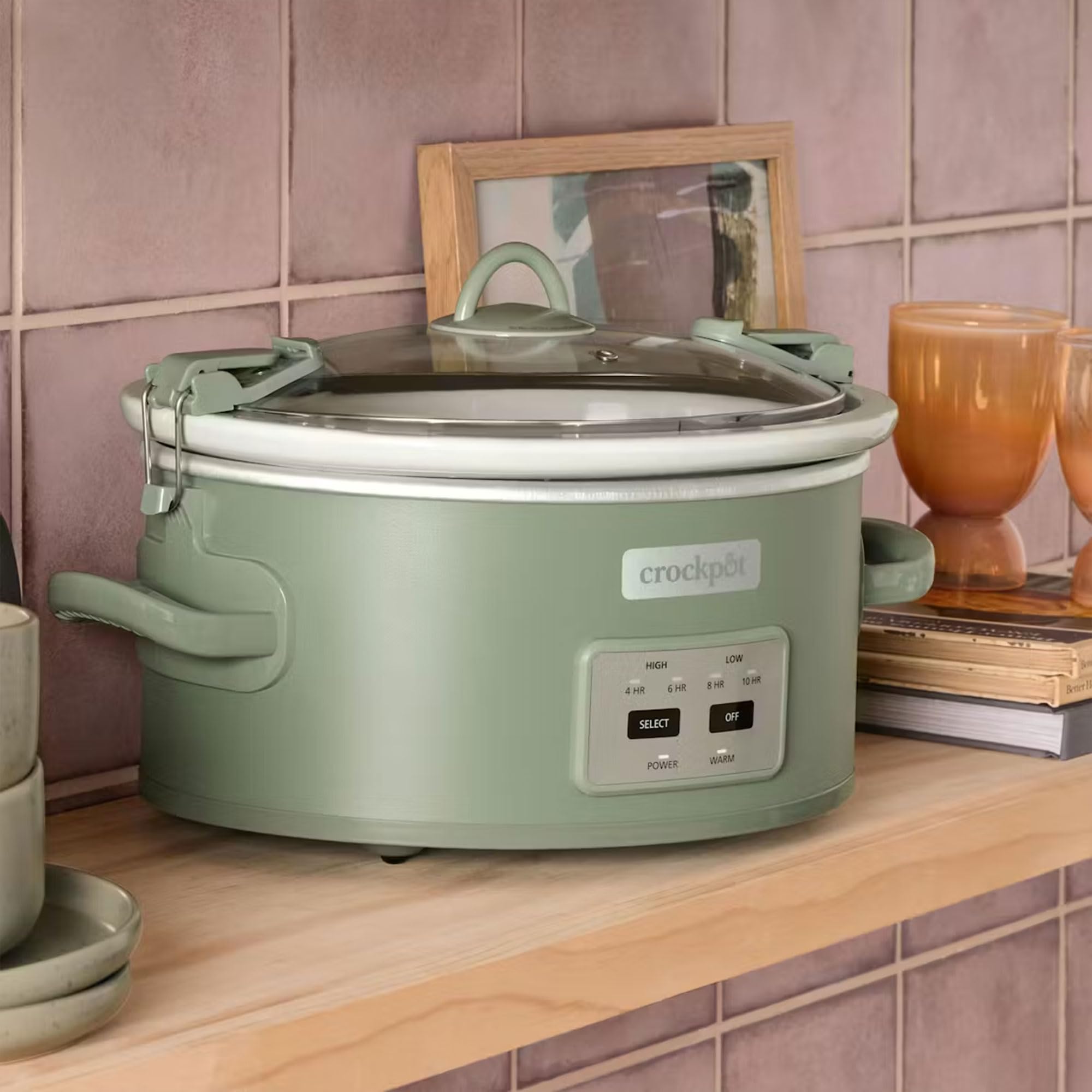 CROCK-POT Locking Lid 6qt Programmable Slow Cooker - Green