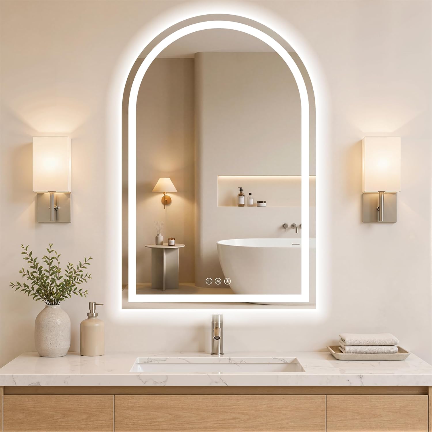Arched LED Bathroom Mirrors with Lights 30