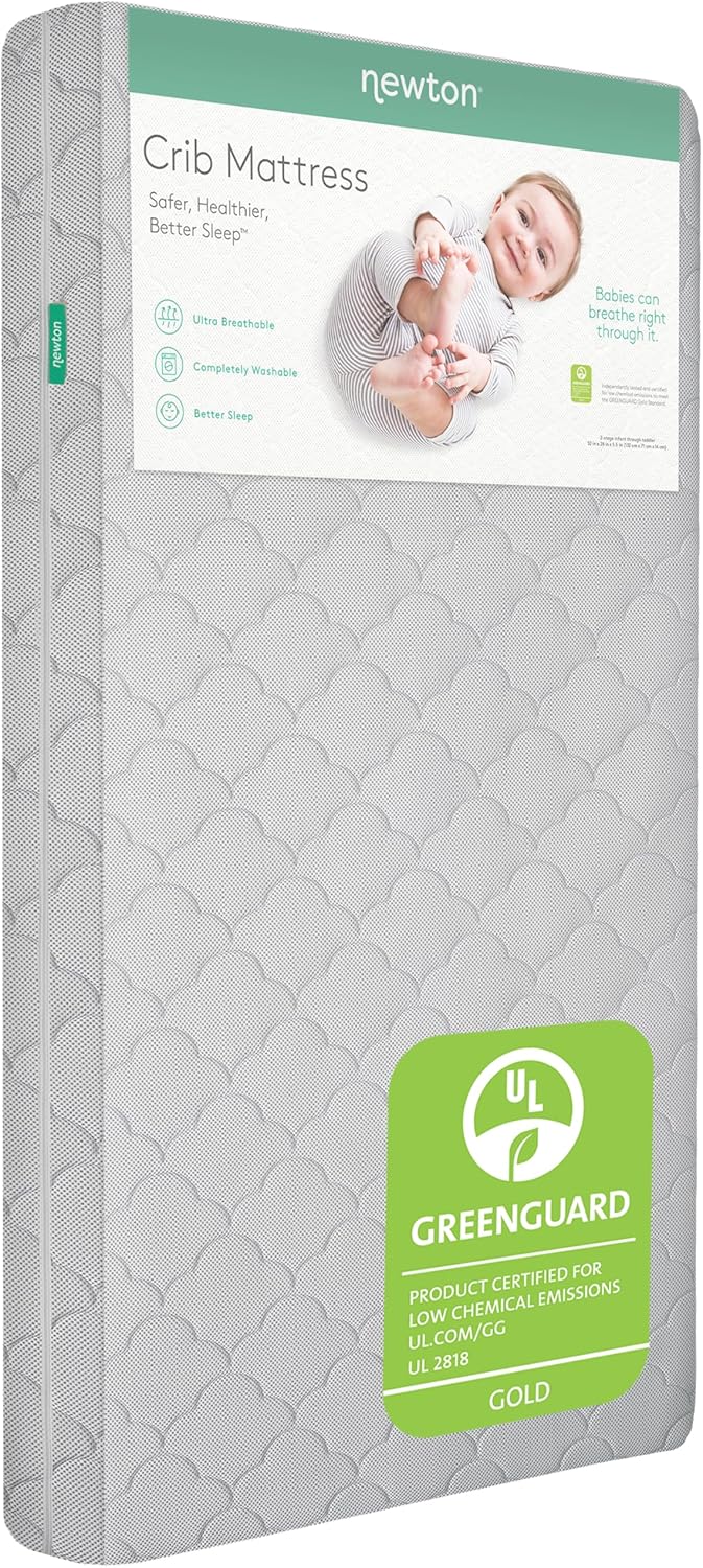 Newton Baby Crib Mattress and Toddler Bed - Ultra-Breathable Proven to Reduce Suffocation Risk, Washable Core & Cover, All-Stages, Infant to Toddler, Deluxe 5.5