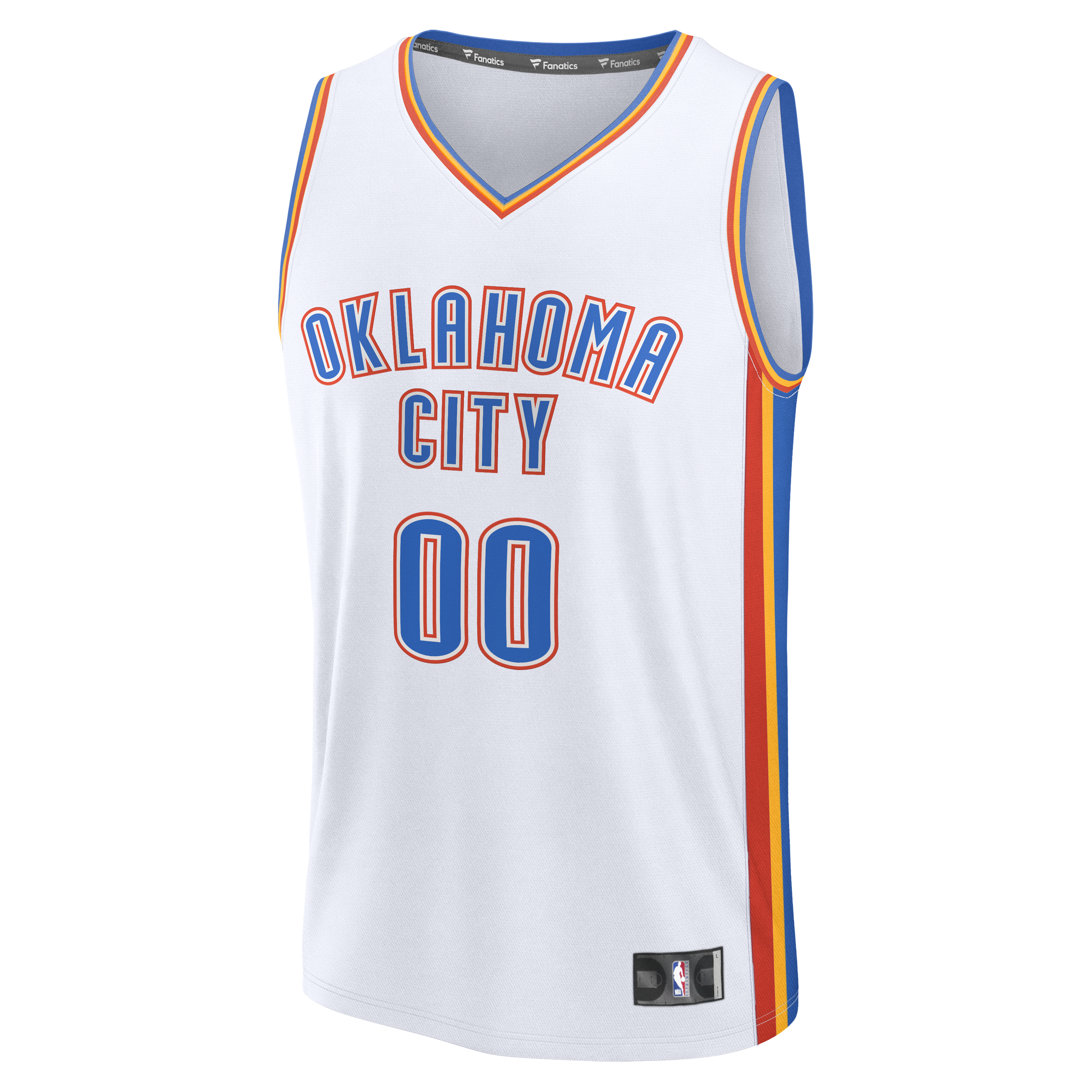 Oklahoma City Thunder Fanatics Youth Fast Break Custom Jersey - Association Edition - White
