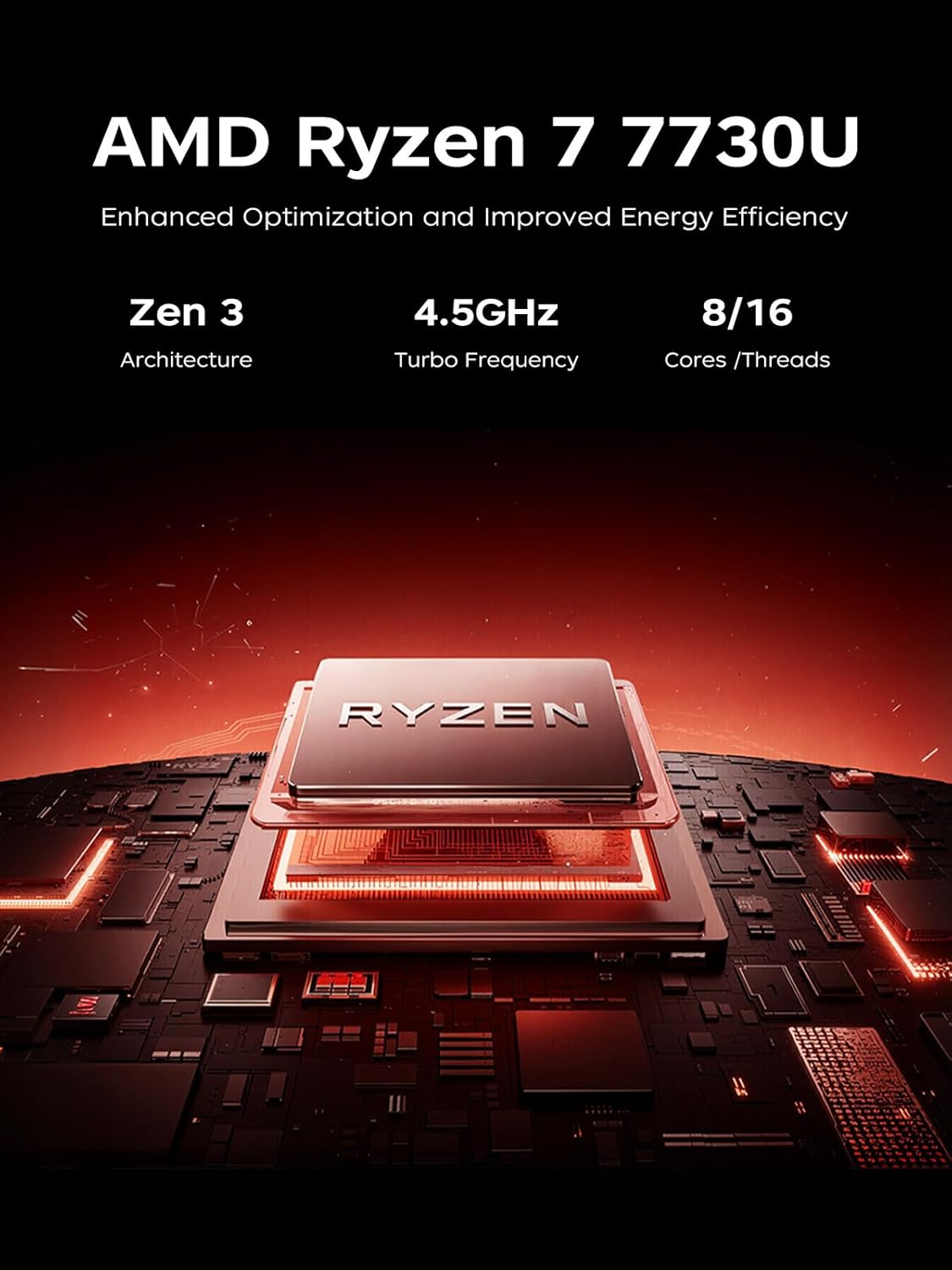 KAIGERR 2026 New Light Gaming Laptop, 15.6inch Laptop Computer with AMD Ryzen 7 7730U(8C/16T, Up to 4.5GHz), 16GB RAM 512GB NVMe SSD Windows 11 Laptop, Radeon RX Vega 8 Graphics,WiFi 6