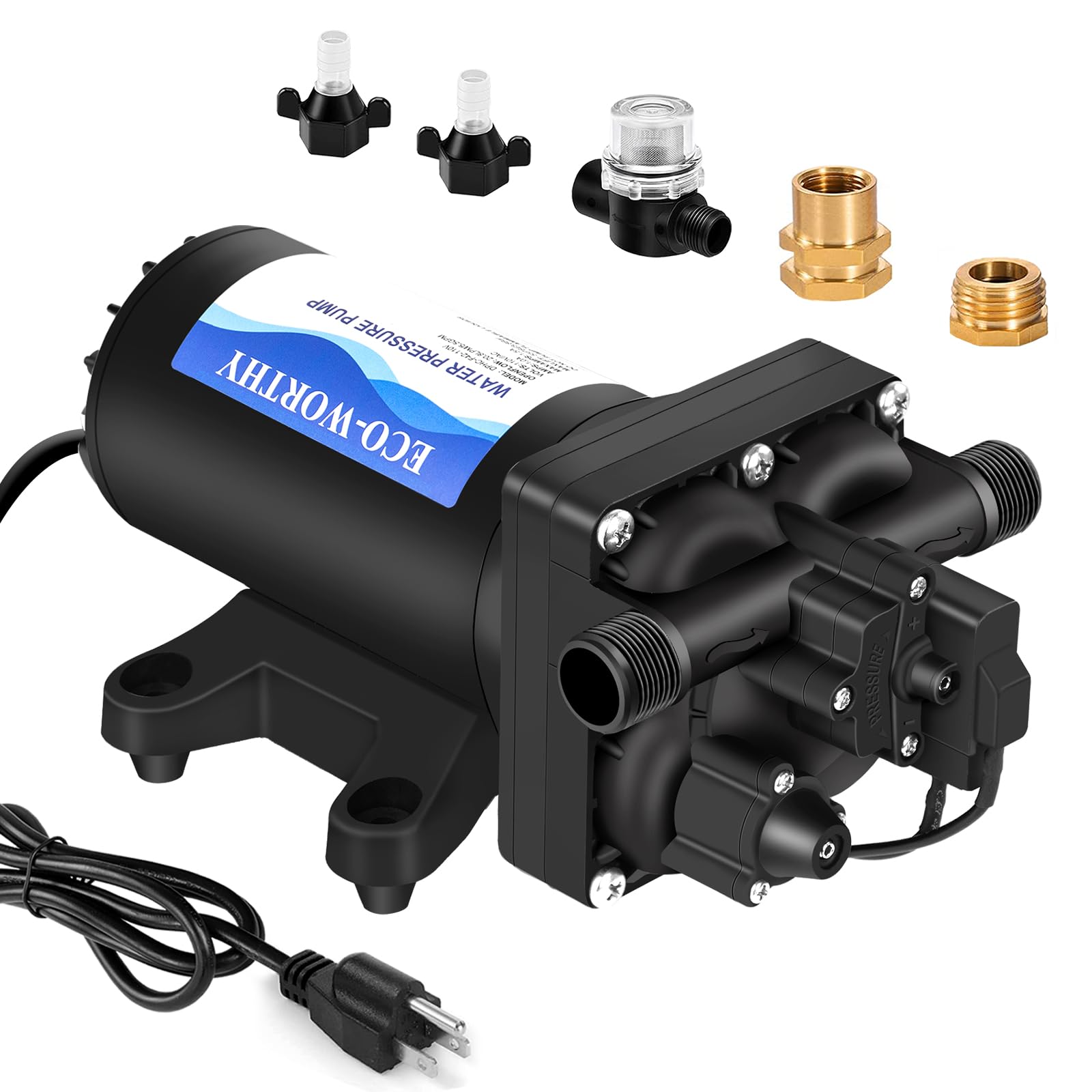 ECO-WORTHY 110V AC Diaphragm Water Pump 5.5GPM 70PSI