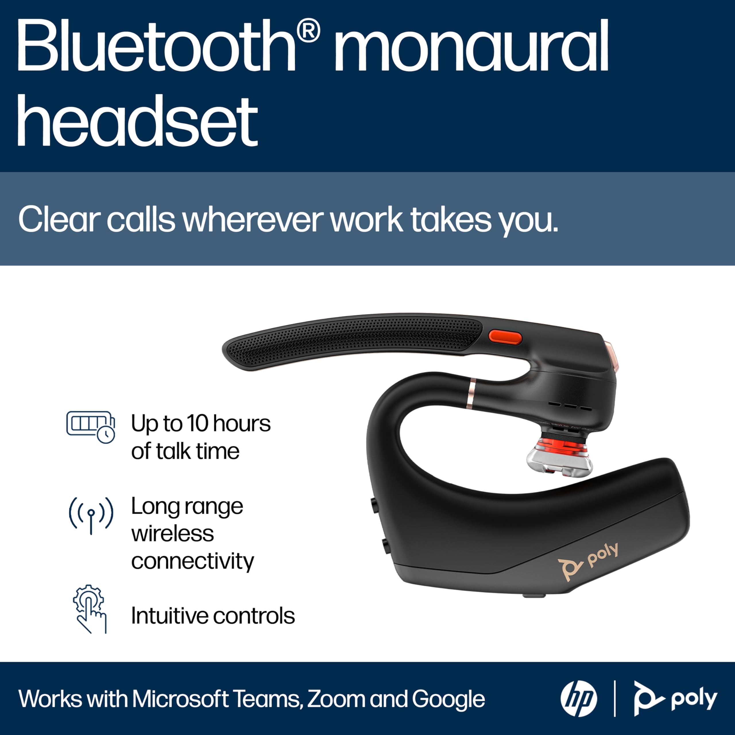 POLY Voyager Legend 50 - Wireless Bluetooth Headset with Mic
