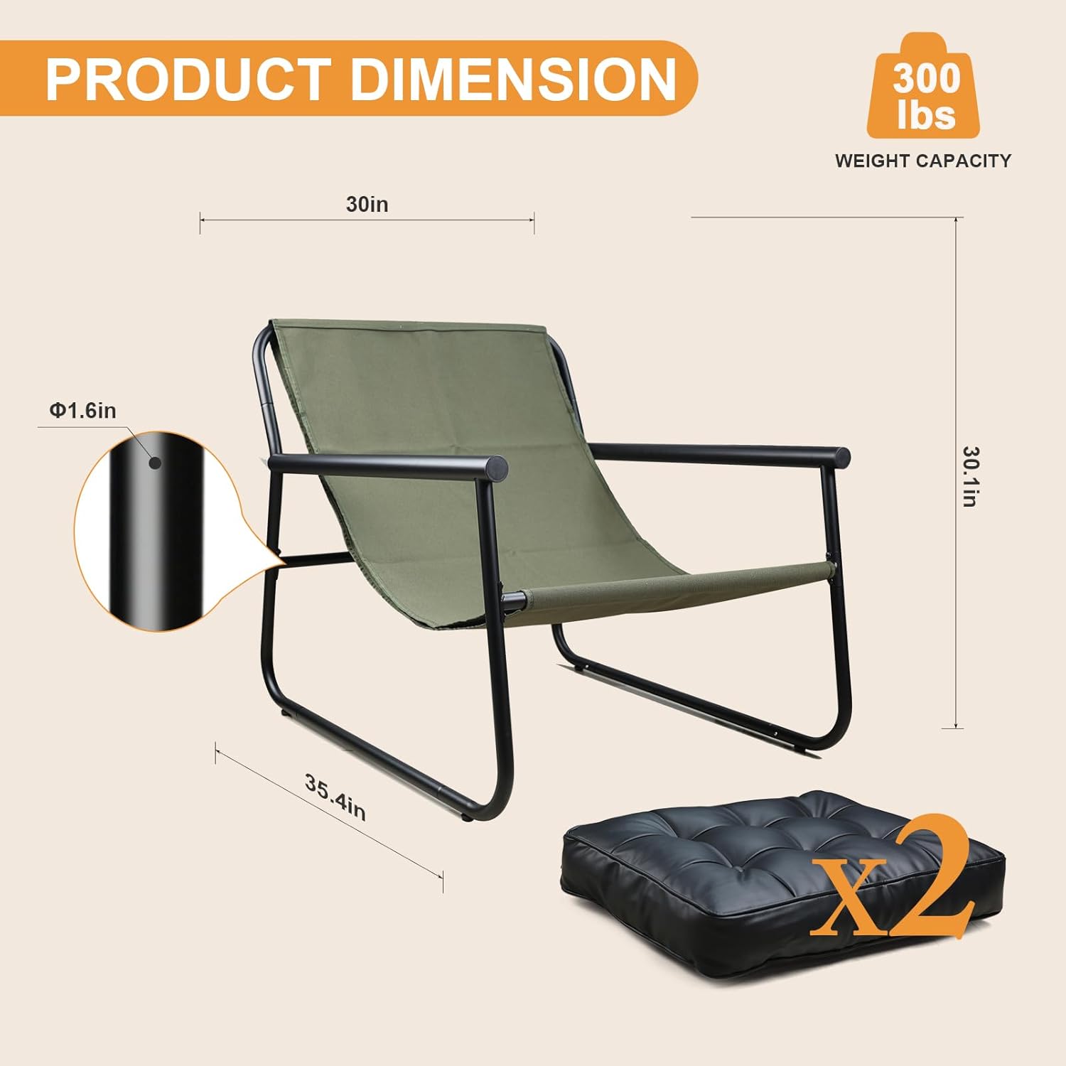 Lightdot Modern Accent Chair Heavy Duty Sturdy Armchair Green Fabric Lounge Chair Ergonomic Design Upholstered Comfy Leisure Chair with Large Frame Suit for Living Room/Bedroom