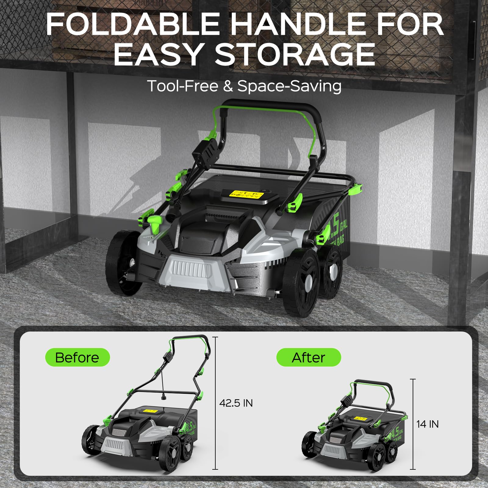TIECTOWN 2026 16-Inch 2-in-1 Electric Dethatcher & Scarifier