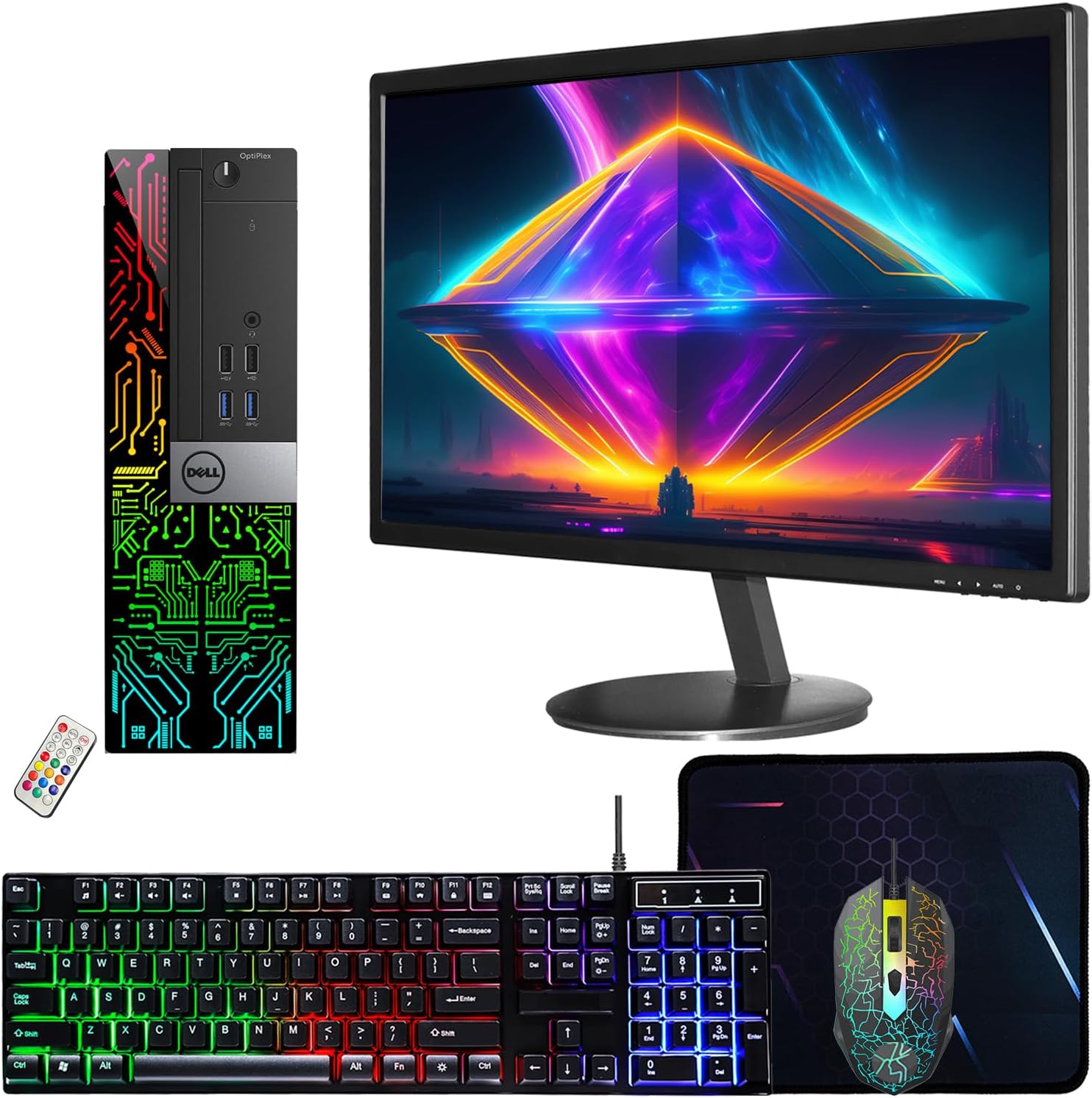 Dell OptiPlex 5050 Desktop Computers with 24 inch Monitor PC Bundle, 16GB DDR4 Ram 512GB M.2 NVMe SSD, WiFi, Bluetooth, i5-6500 3.2GHz, HDMI, Windows 11 Pro (Renewed)