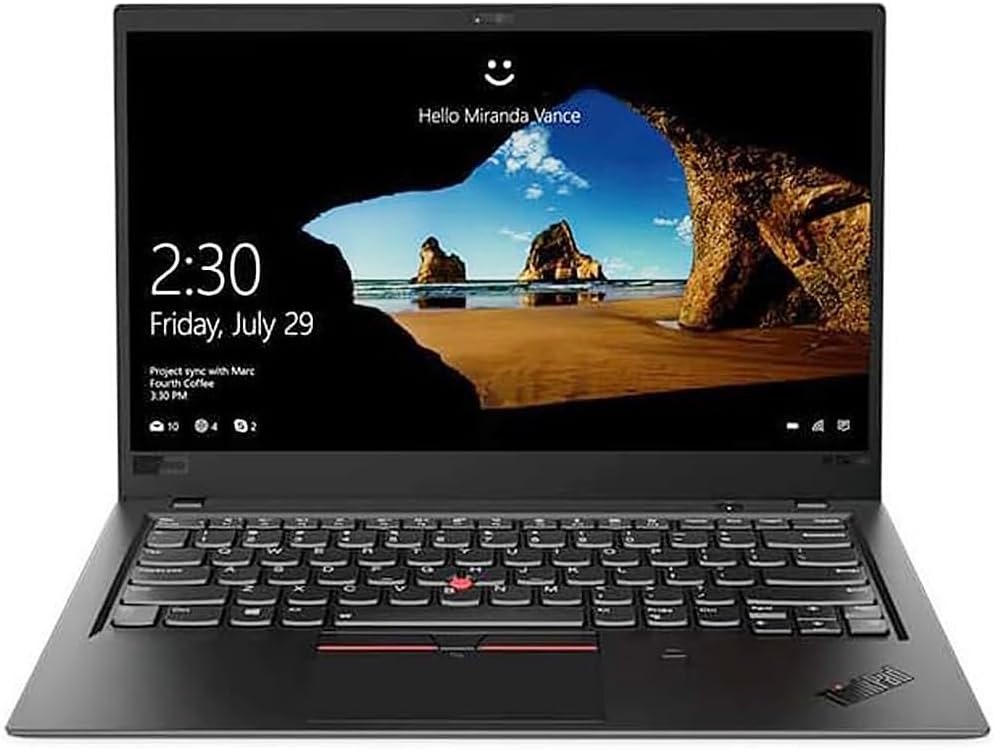 Lenovo ThinkPad X1 Carbon (6th Gen) 14-inch FHD Laptop, Intel Quad Core i7-8650U, 16GB RAM, 256GB NVMe-PCIe SSD, Fingerprint Reader, Windows 10 Pro, Black (Renewed)
