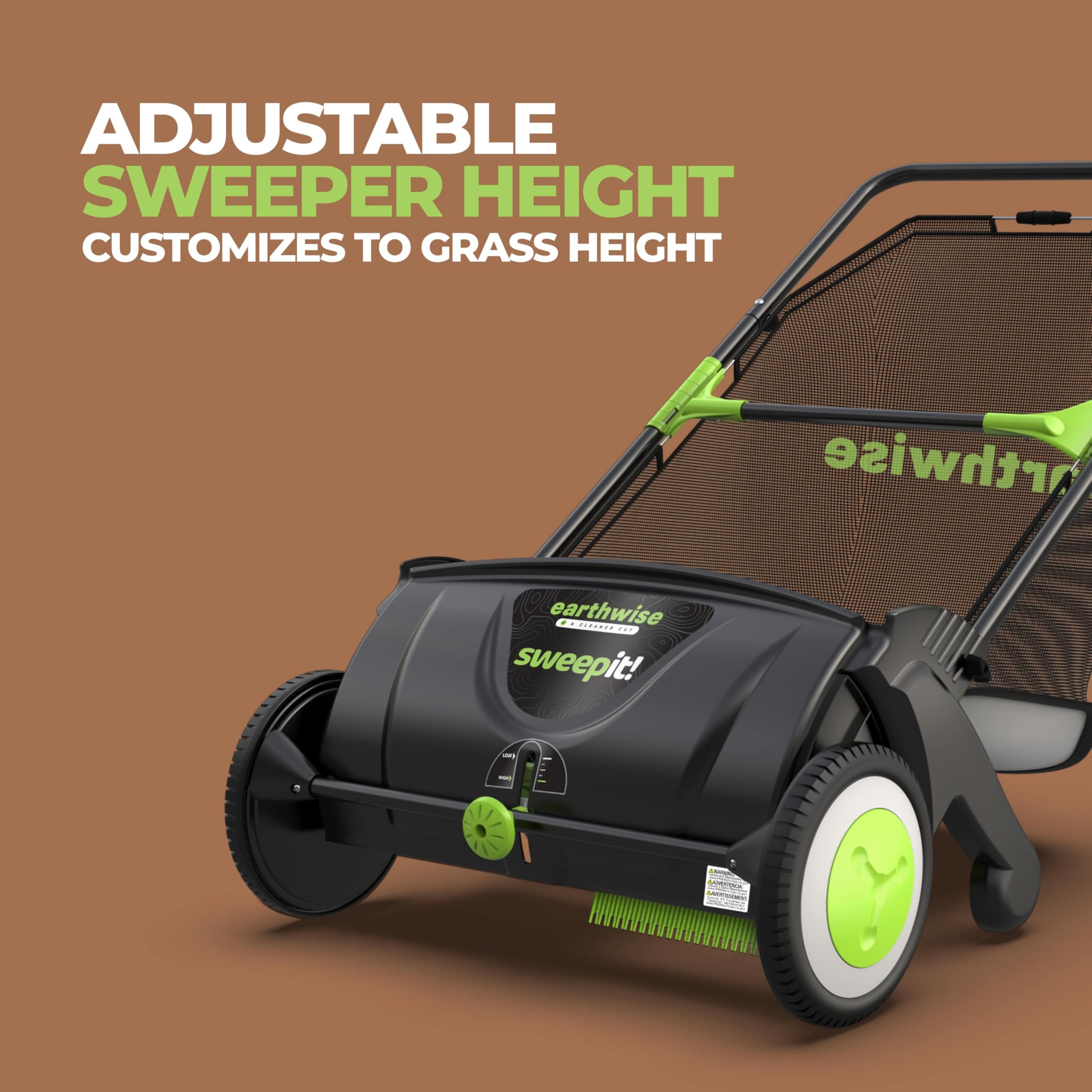 EARTHWISE LSW70021 Push Lawn Sweeper - 21-Inch Leaf & Grass