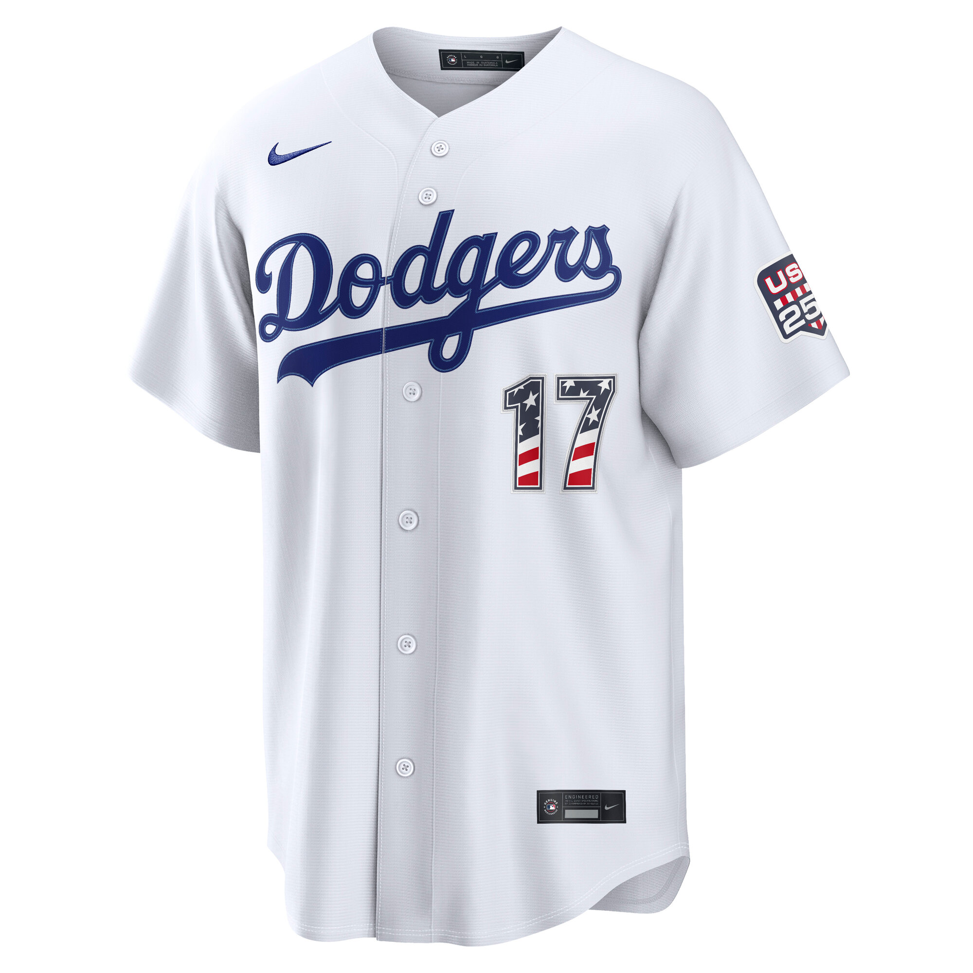Fourth of July Los Angeles Dodgers Shohei Ohtani Nike White USA 250 Stadium Jersey