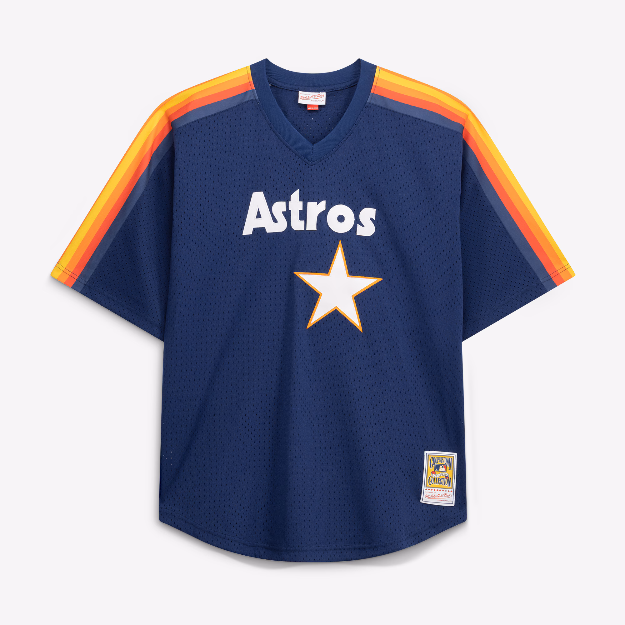 Nolan Ryan Houston Astros Mitchell & Ness Cooperstown Collection Big & Tall Mesh Batting Practice Jersey - Navy