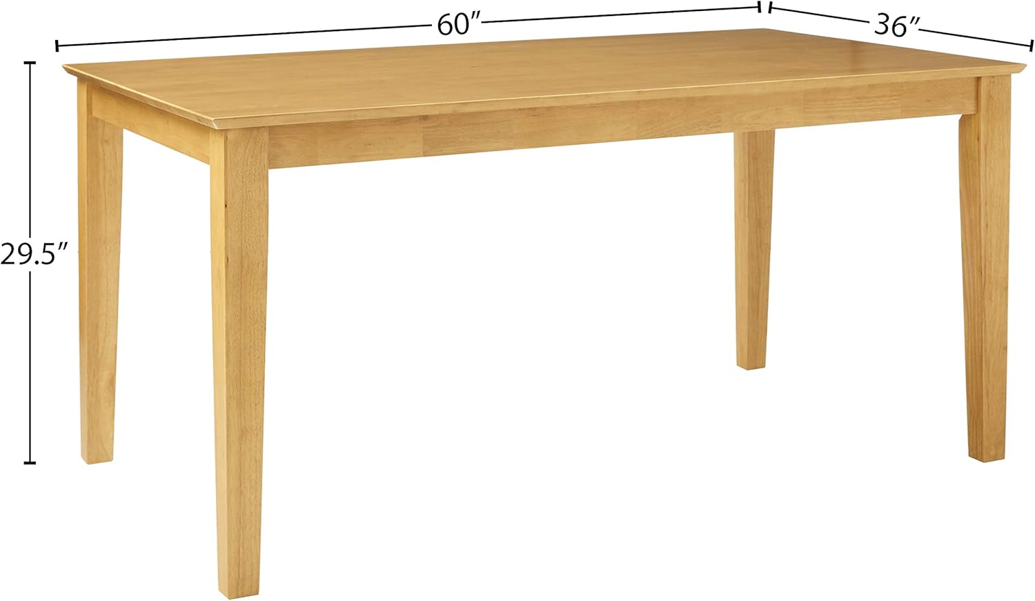 East West Furniture CAT-OAK-S Capri Kitchen Table - a Rectangle Dining Table Top with Sturdy Legs, 36x60 Inch, OAK