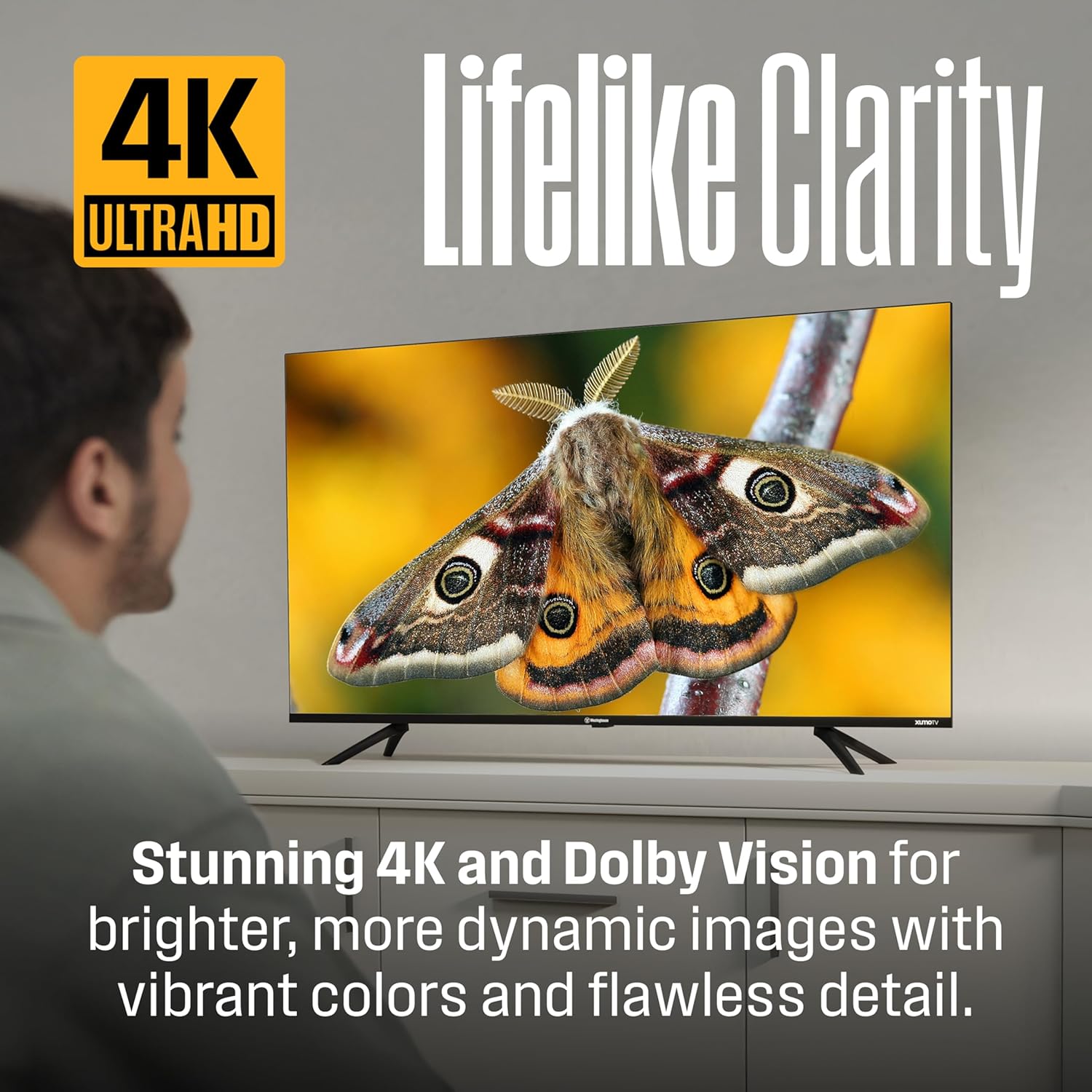 Westinghouse 50-inch Smart TV, 4K UHD Xumo TV w/ HDR10, Voice Remote, Dolby Vision, Dolby Atmos, Edgeless, Flat Screen LED Television w/Bluetooth, Apple AirPlay, Wi-Fi & Mobile Connectivity