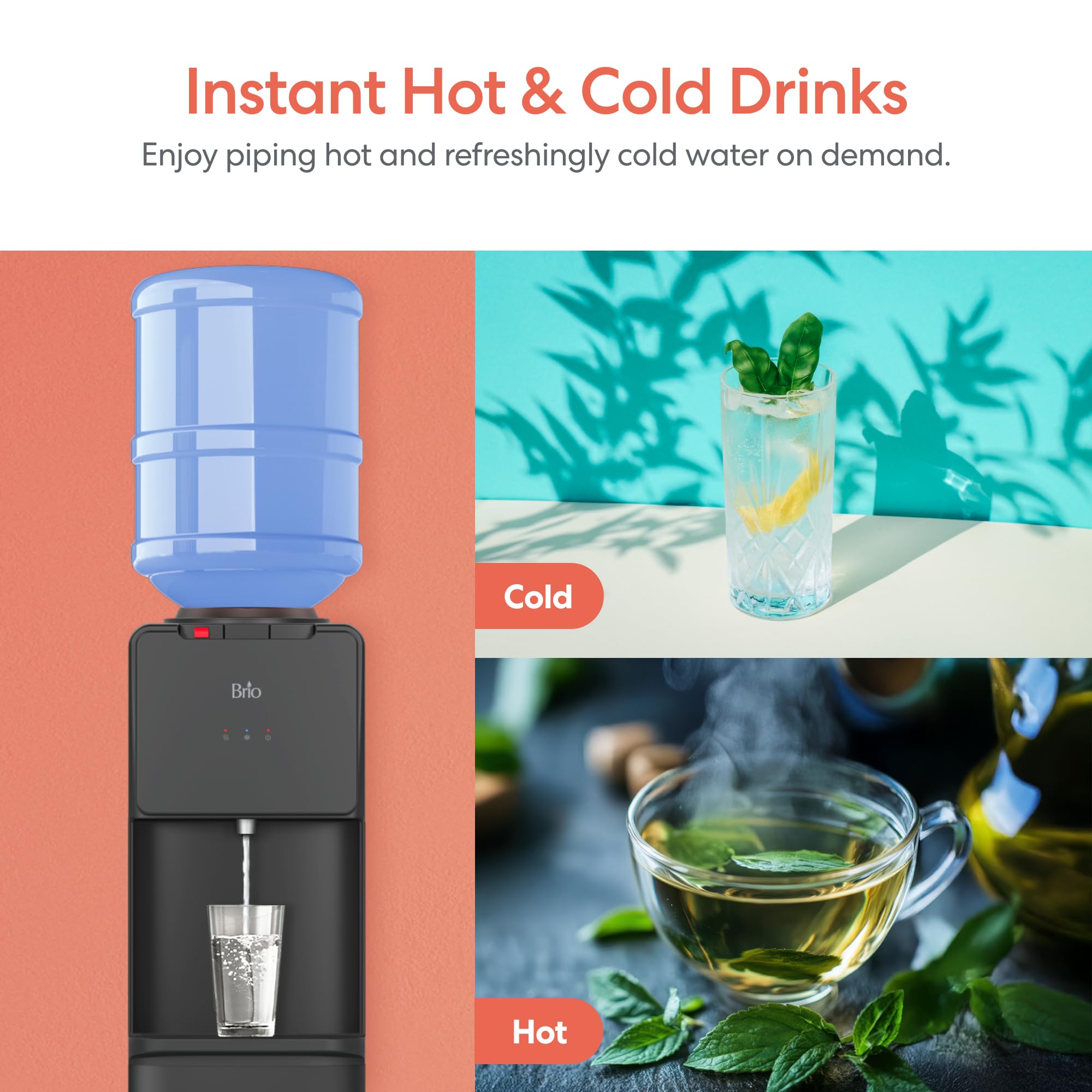 BRIO 130 Series Top-Load Water Cooler Dispenser - Hot & Cold