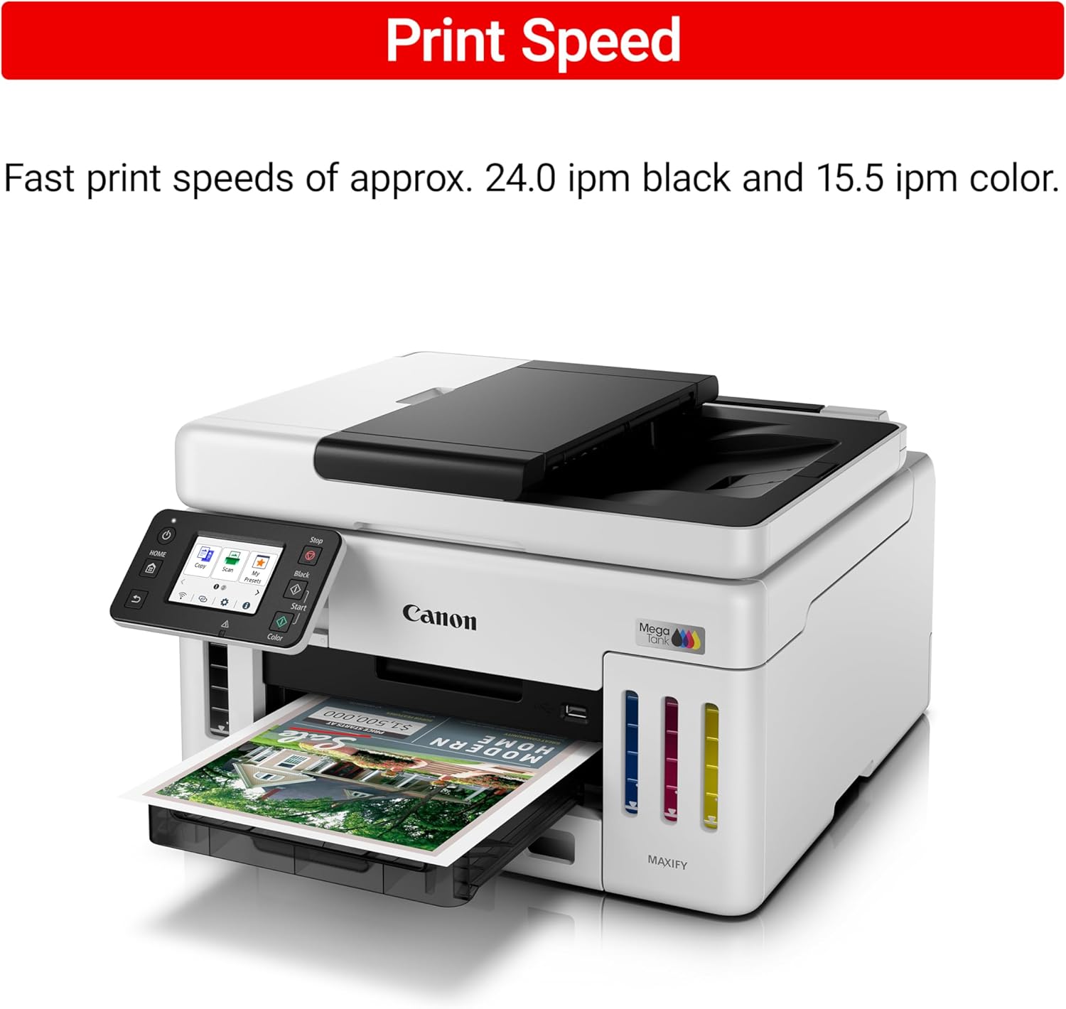 Canon Megatank GX6120 Wireless All-in-One Printer, Print, Scan and Copy, with 2.7