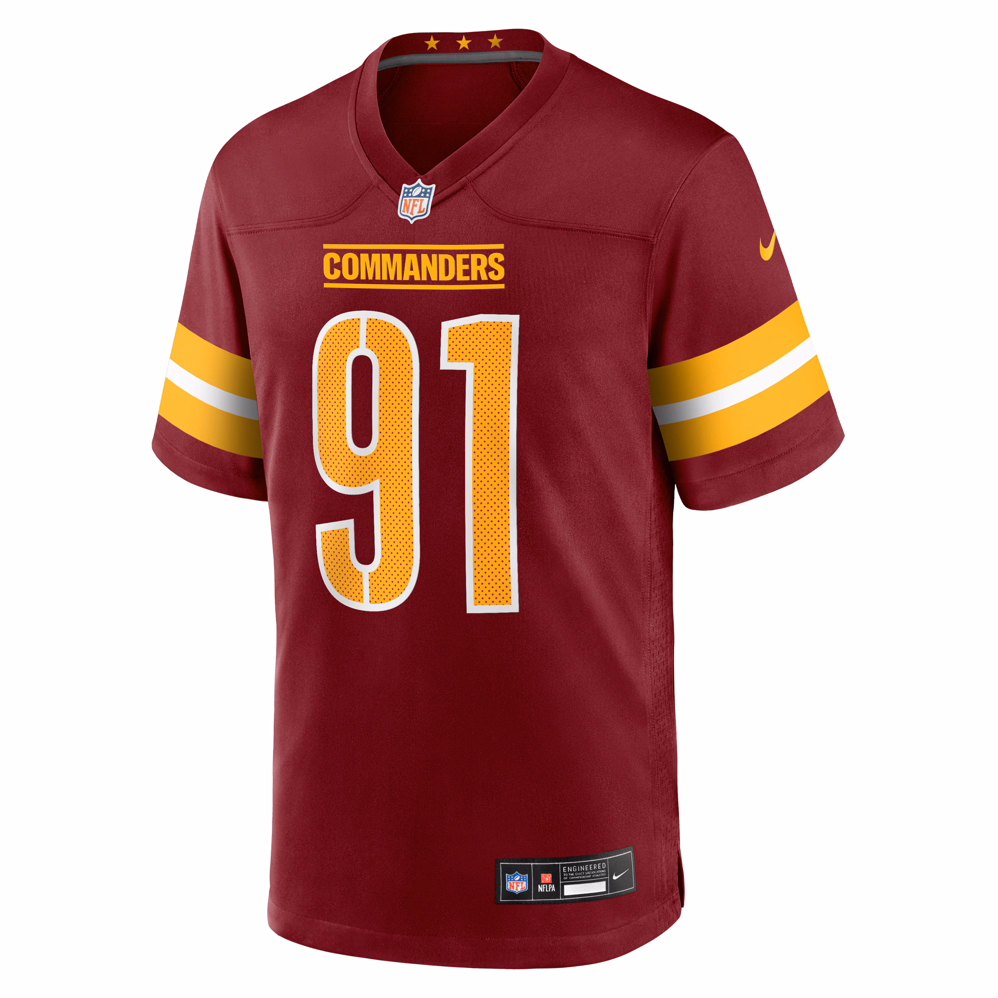 Deatrich Wise Jr. Washington Commanders Nike Team Game Jersey -  Burgundy