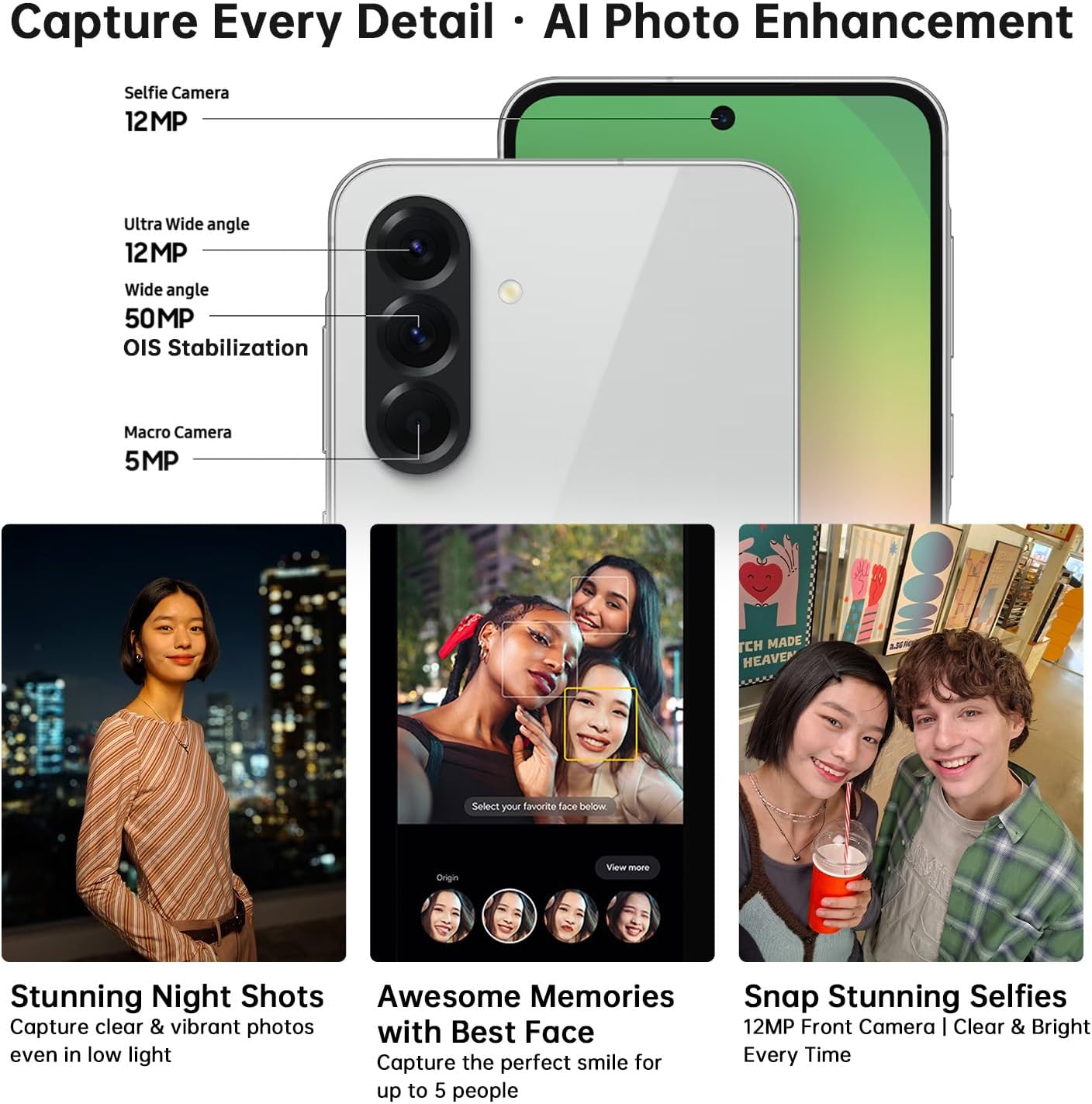 Samsung Galaxy A56 5G AI Smartphone, 256GB Unlocked Android Phone, 12GB RAM, Dual SIM, 6.7