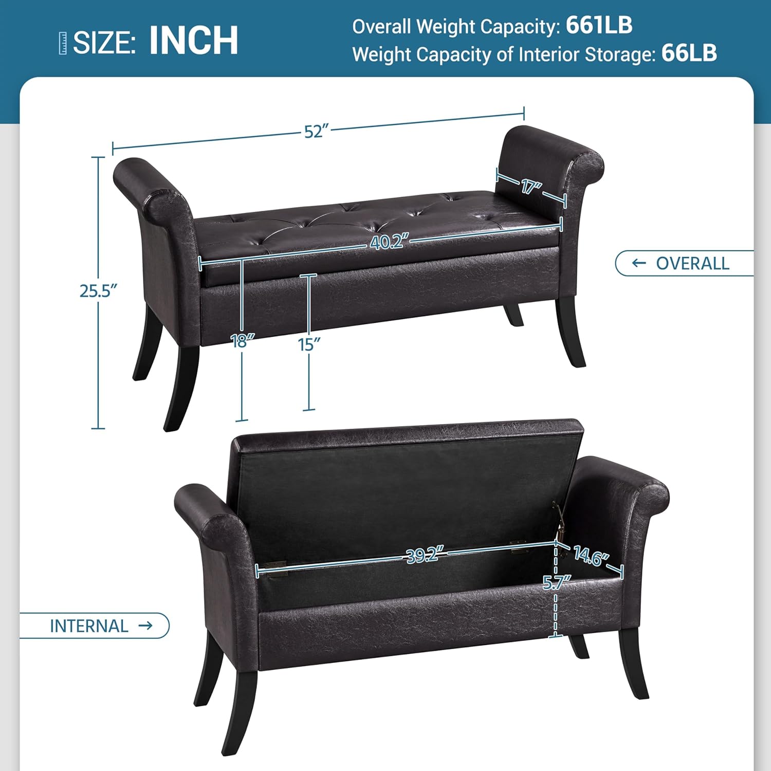 Yaheetech Ottoman with Storage, 52