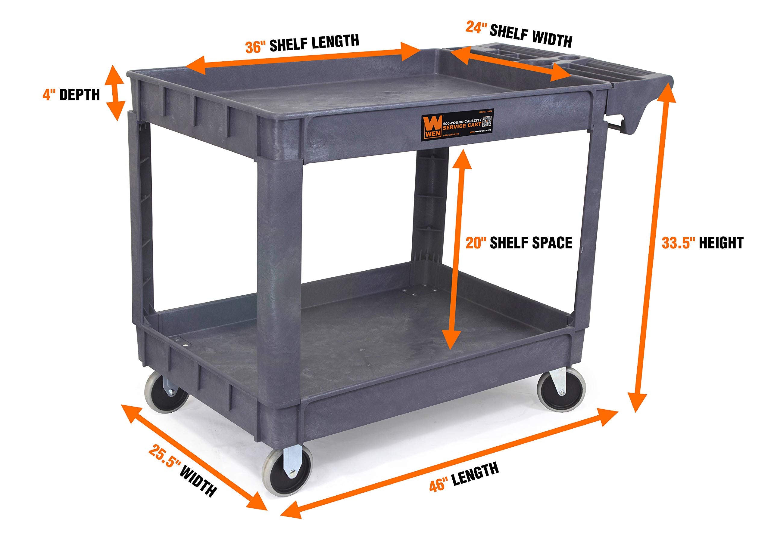 WEN 500-Pound Extra Wide Utility Cart - 46