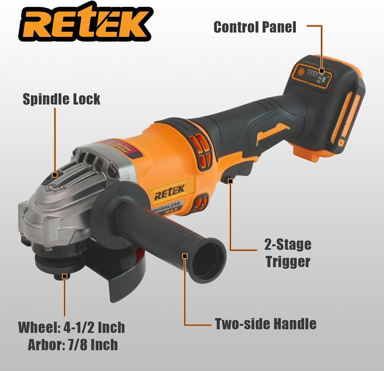Cordless Angle Grinder Compatible with DeWalt 20V MAX Battery, 8000 RPM Brushless Motor, 3 PCS 4-1/2