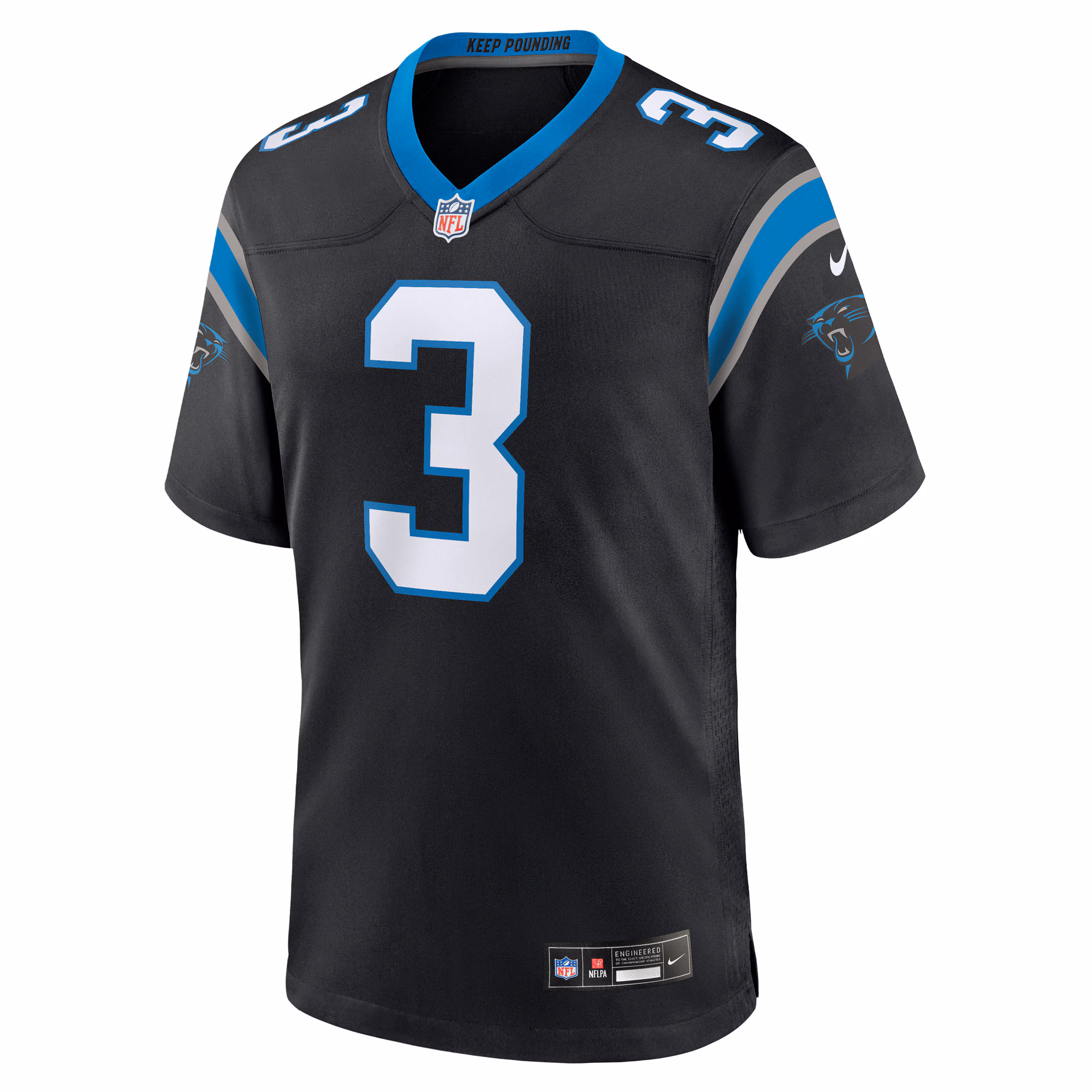 Princely Umanmielen Carolina Panthers Nike Team Game Jersey -  Black