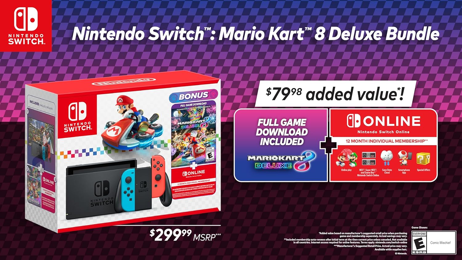 Nintendo Switch™ - Mario Kart™ 8 Deluxe Bundle (Renewed)