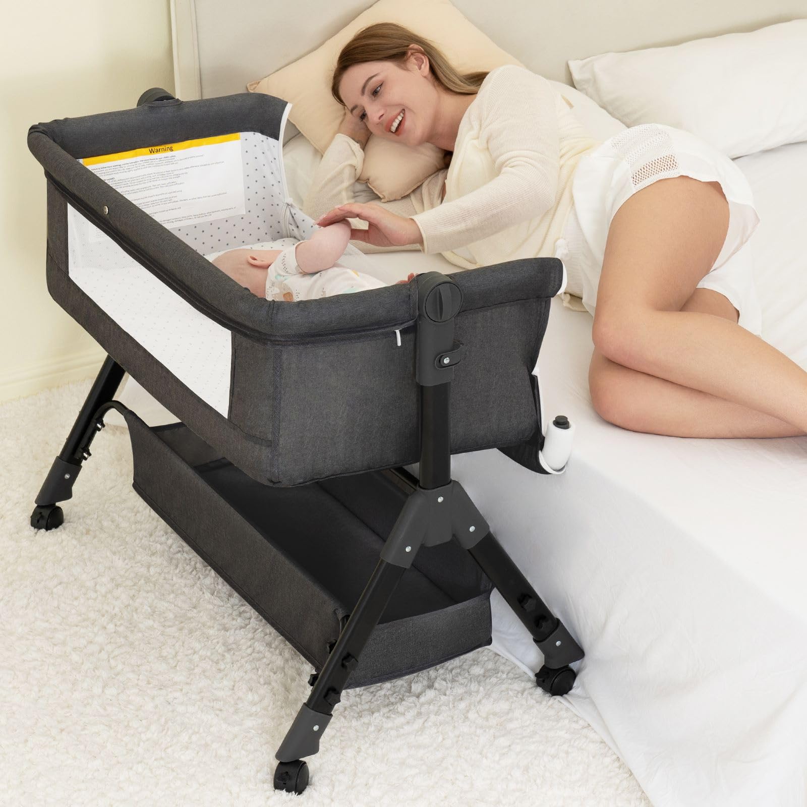 BCOL 3 in 1 Baby Bassinet with Wheels & Mosquito Net