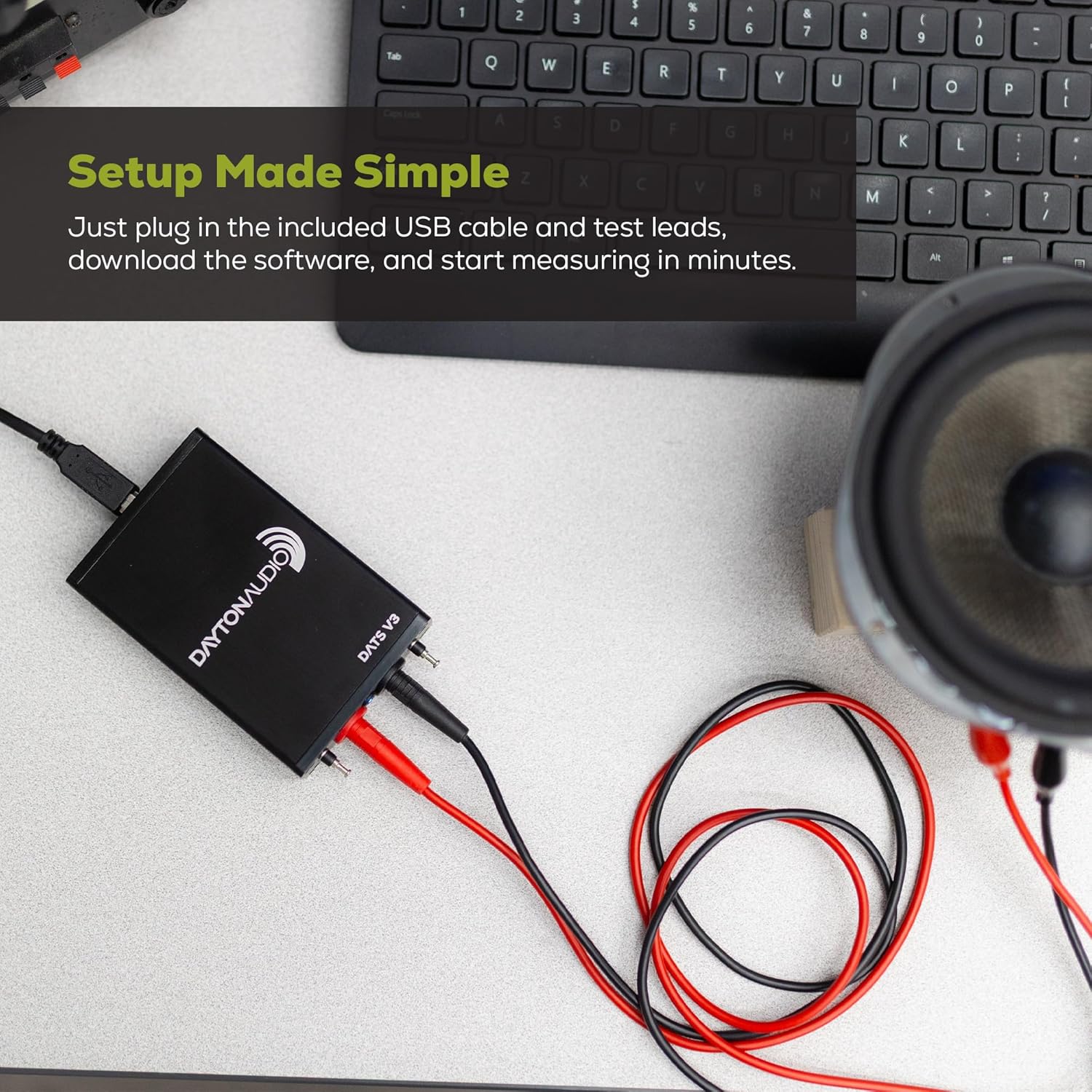 Dayton Audio DATS V3 Computer-Based Speaker & Audio Component Test System, USB Interface, Impedance & Thiele/Small Parameter Measurement, PC Software Included