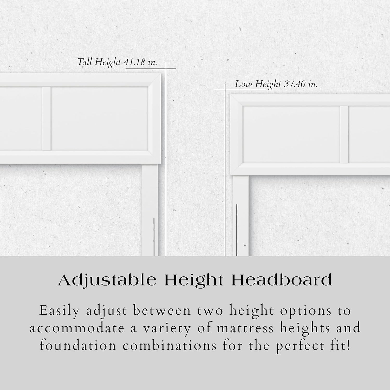 AFI, Sophia Adjustable Modern Full Wood Headboard, White