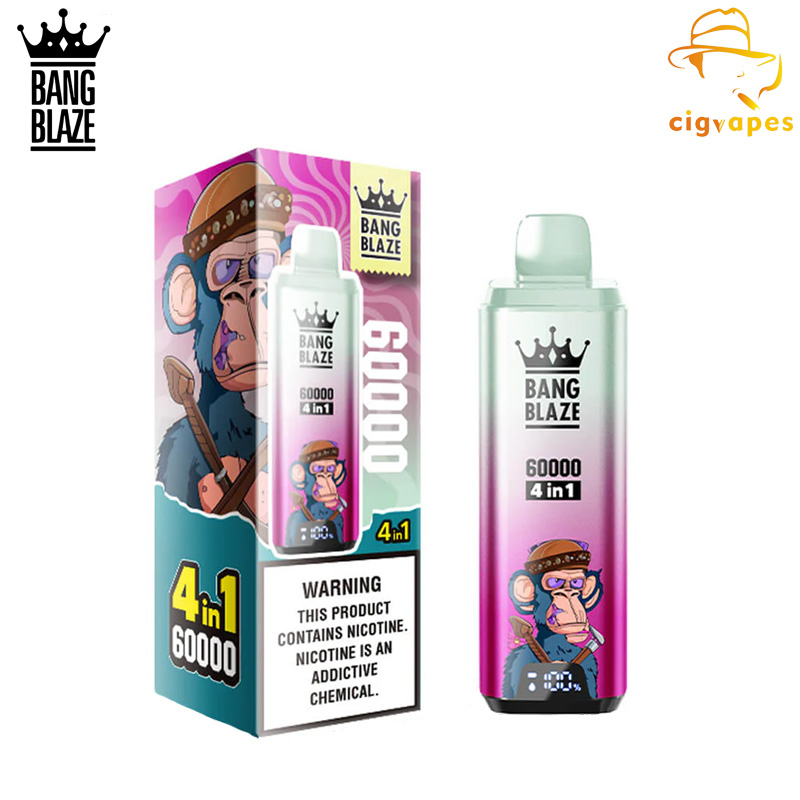 EU Warehouse Bang Blaze 60000 Puffs 60k 4 in 1 Disposable Vape With Smart Display