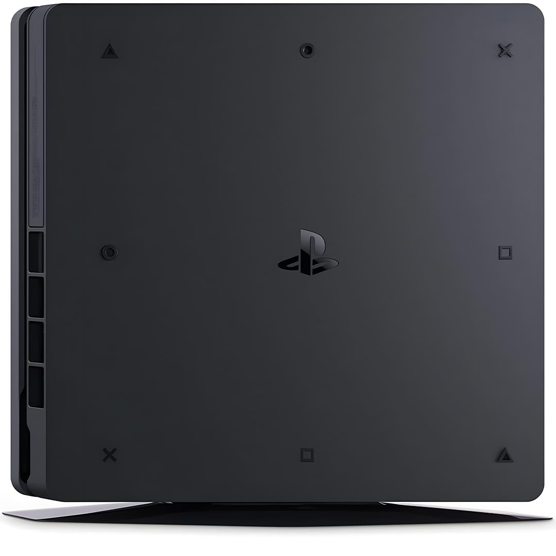 PlayStation 4 Slim 1TB Console Bundle - Includes the PS4 Console Slim 1TB, 2 Dualshock PS4 Wireless Controllers, MicroUSB Charging Cable, HDMI cable, Wired Earbuds and Microfiber Cloth (Renewed)