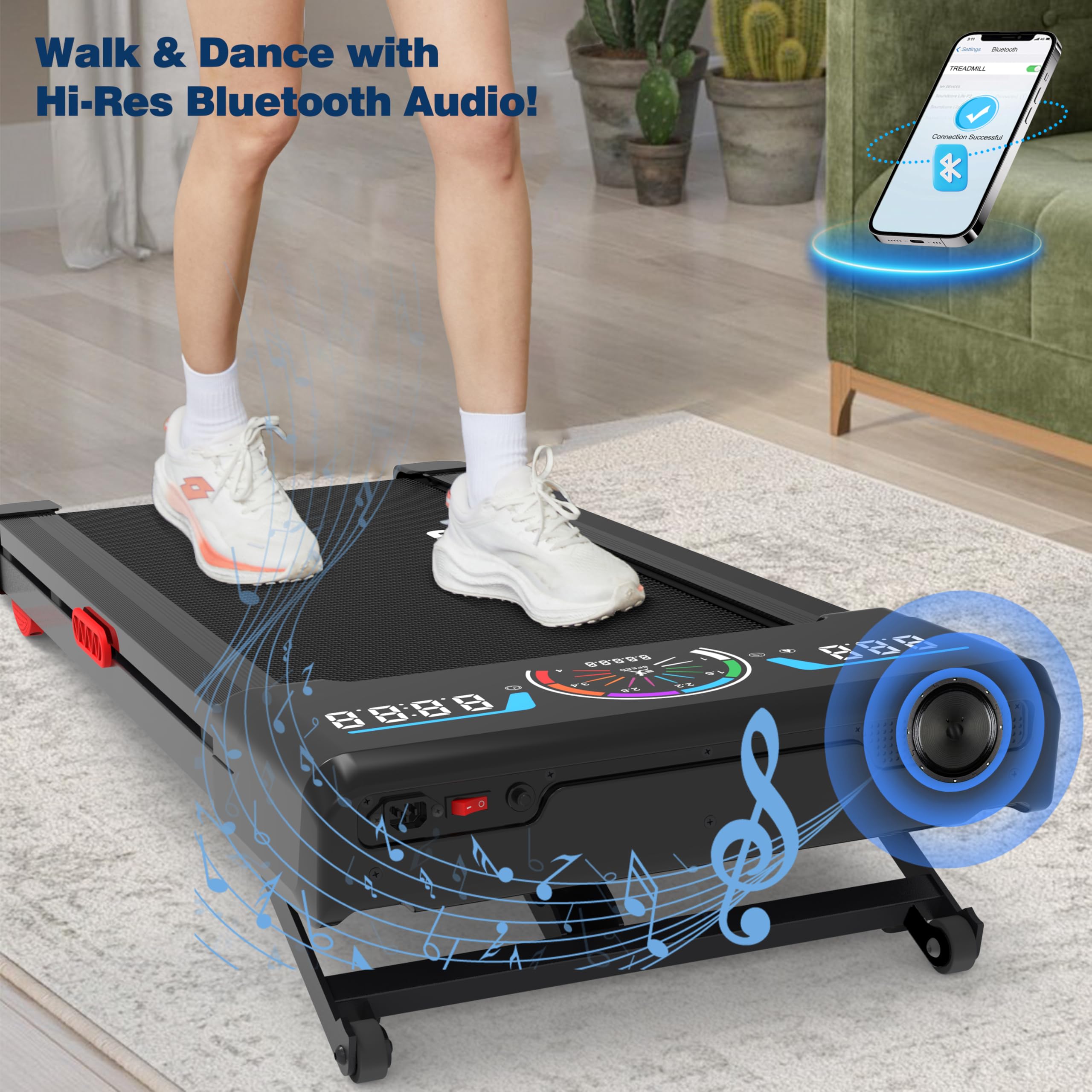 TRAILVIBER Walking Pad Treadmill with Auto Incline & Bluetooth