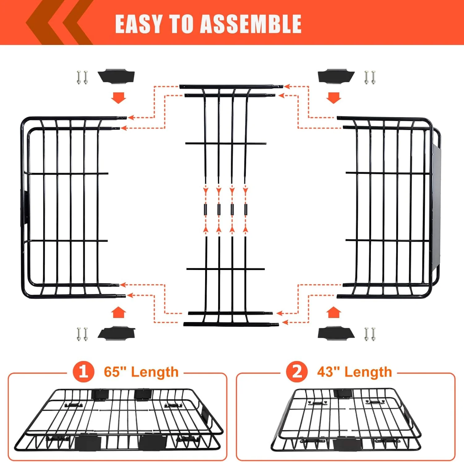 Folding hitch mounted cargo basket 60